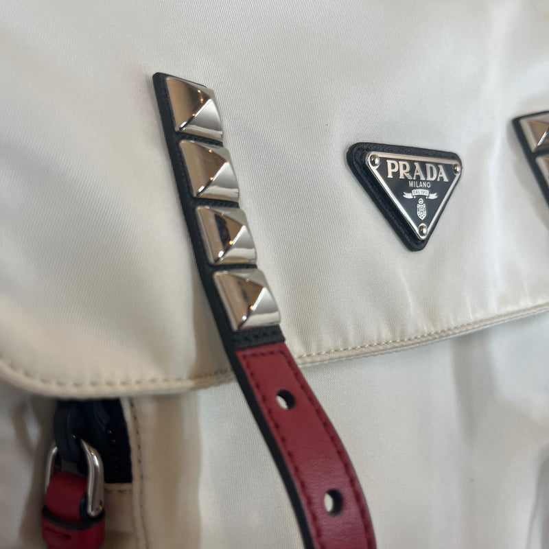 PRADA/Bag/Nylon/WHT/Studded