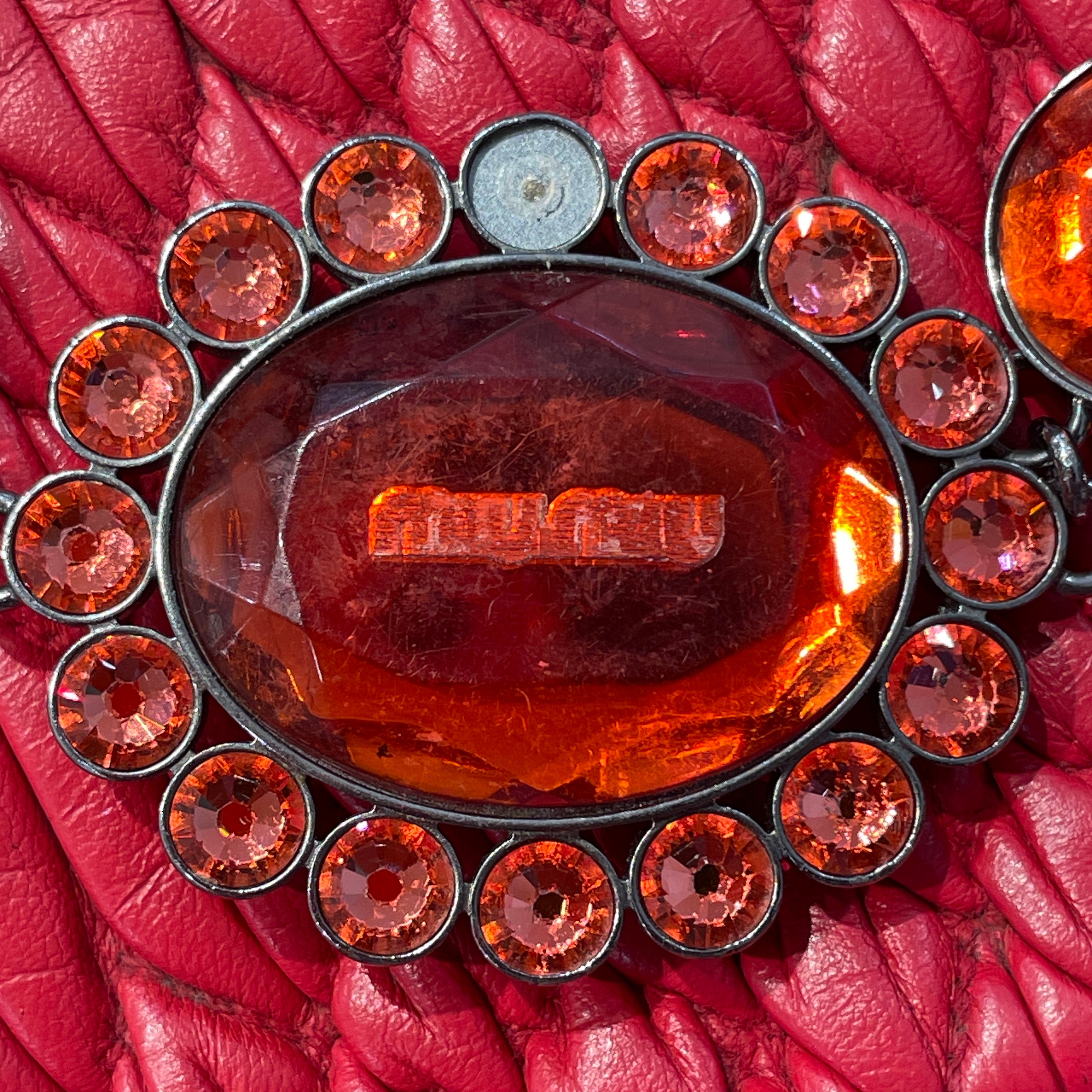 MIU MIU/Hand Bag/Leather/RED/Crystal Cloque view 8