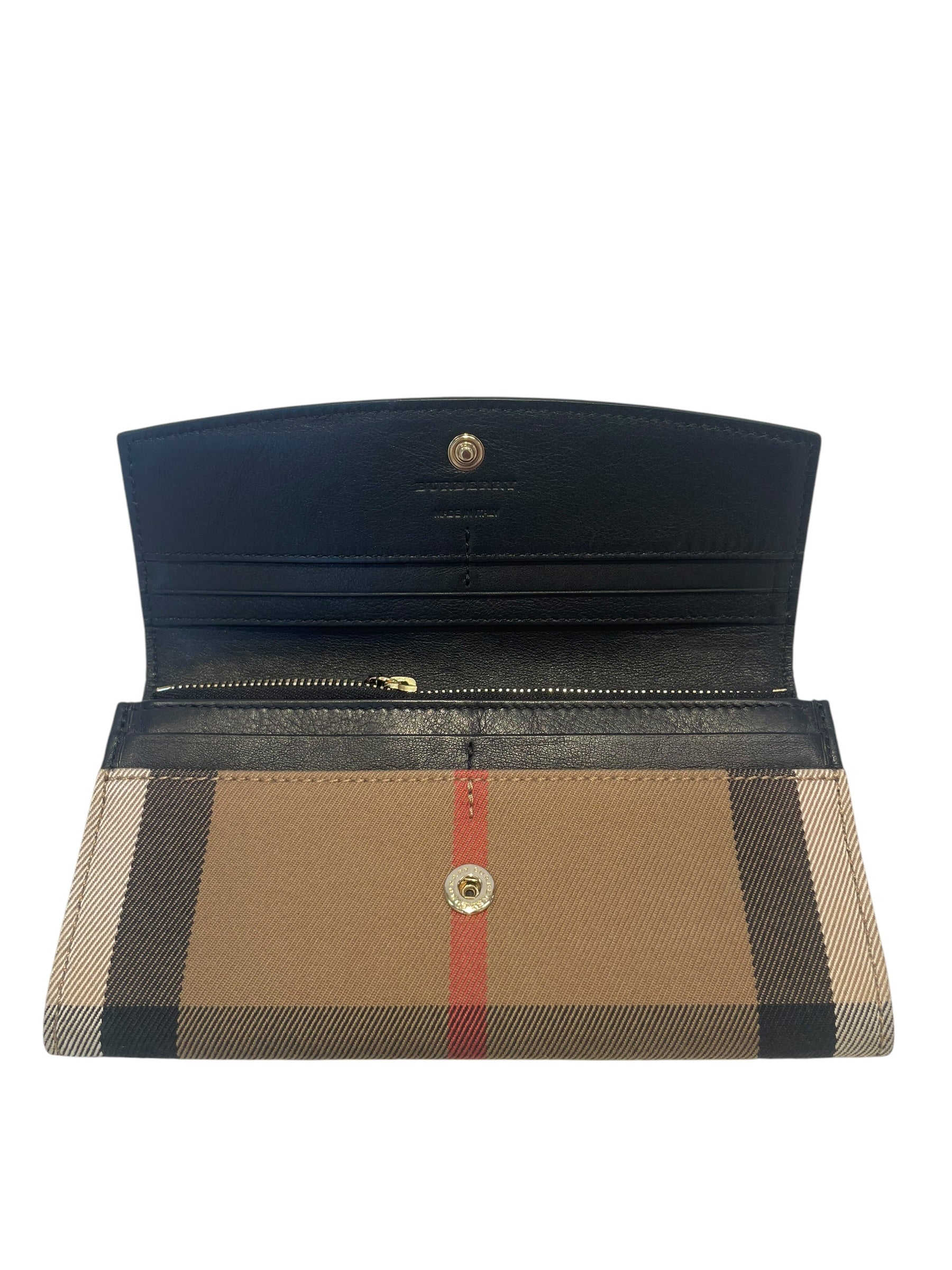 BURBERRY/Long Wallet/Stripe/Leather/CML/L's/two tone/blk flap view 4