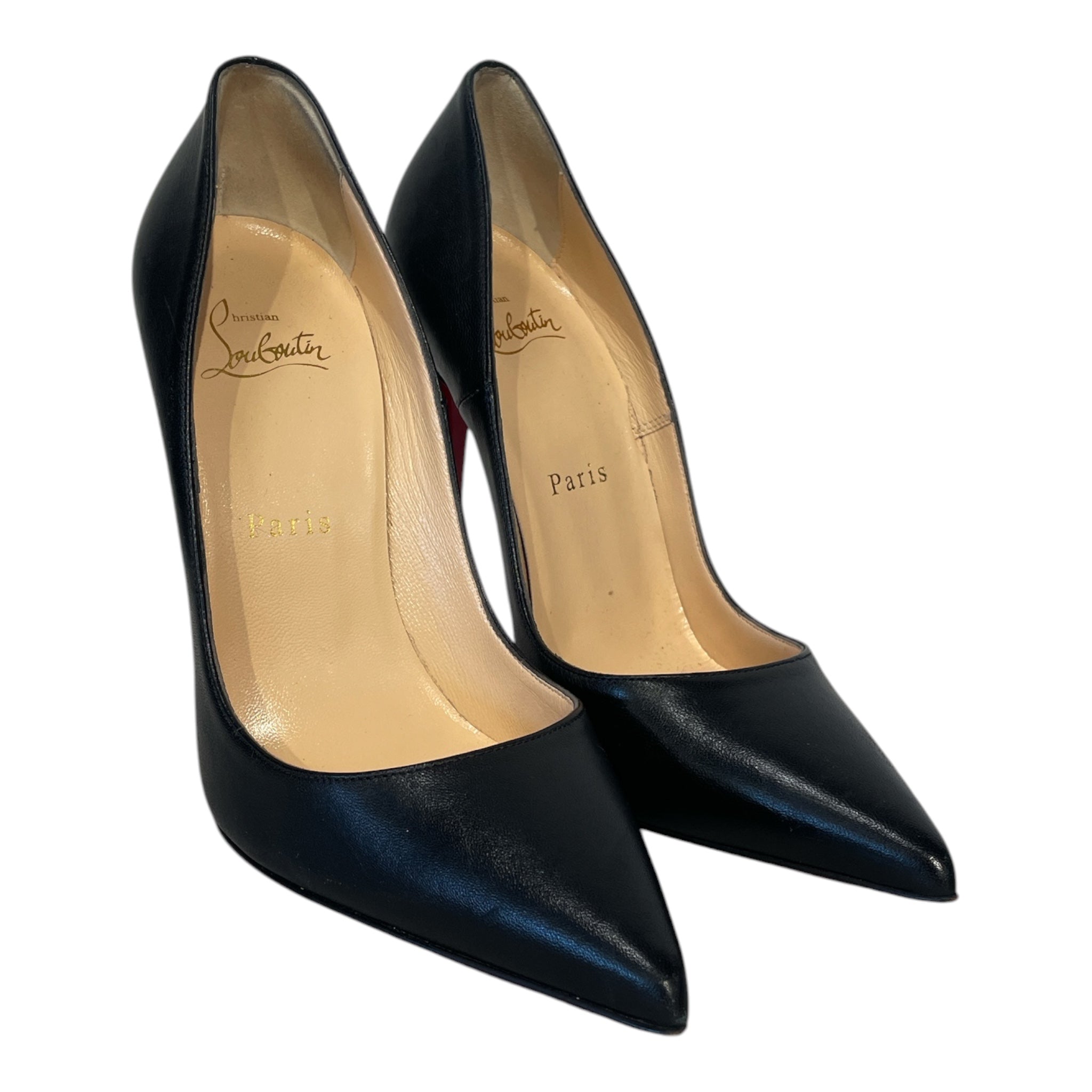 Christian Louboutin/Heels/EU 36.5/Leather/BLK/POINTED TOE RED BOTTOM view 1