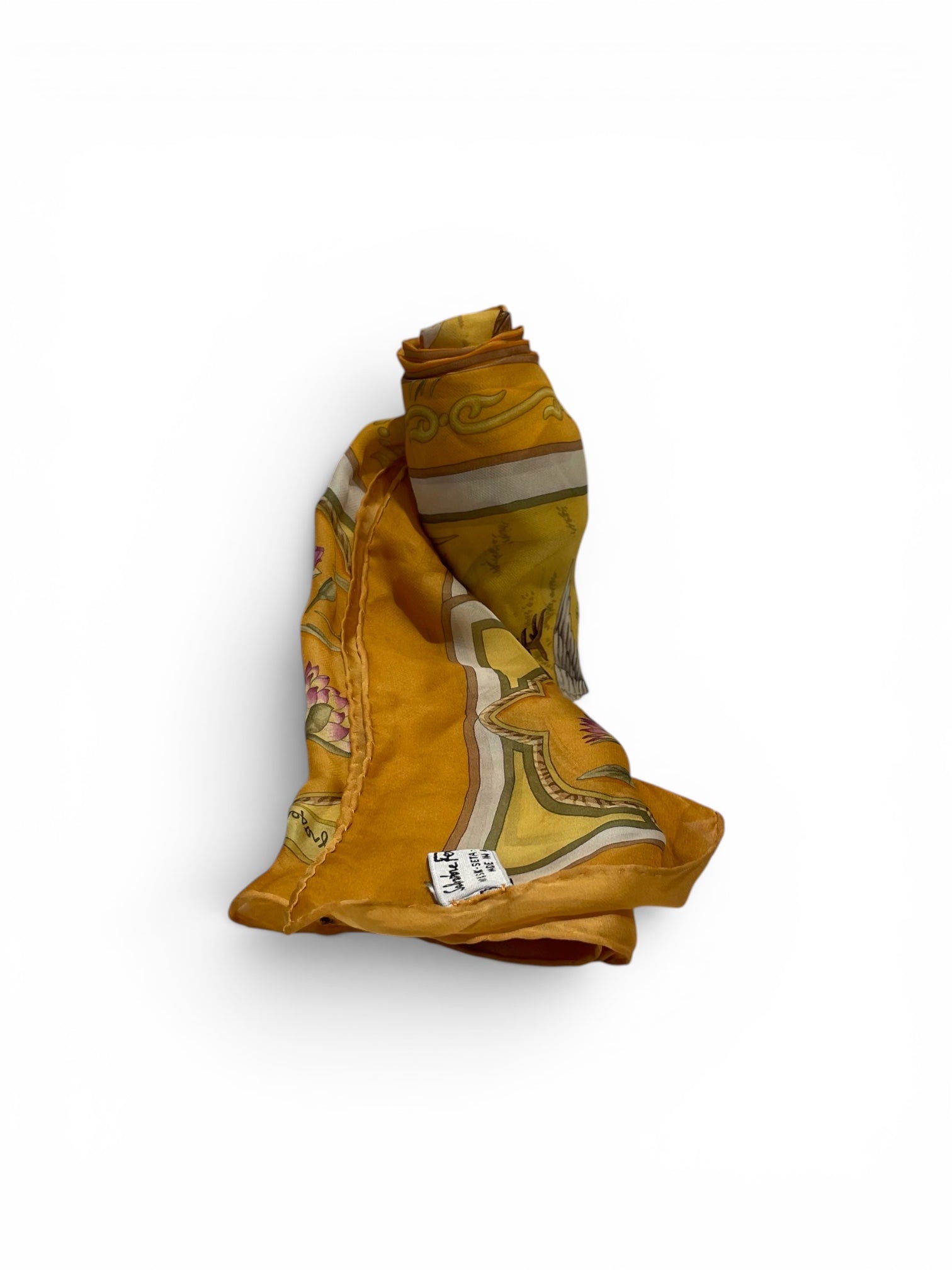 Salvatore Ferragamo/Scarf/Silk/GLD/L's/Tiger Man Boat view 1