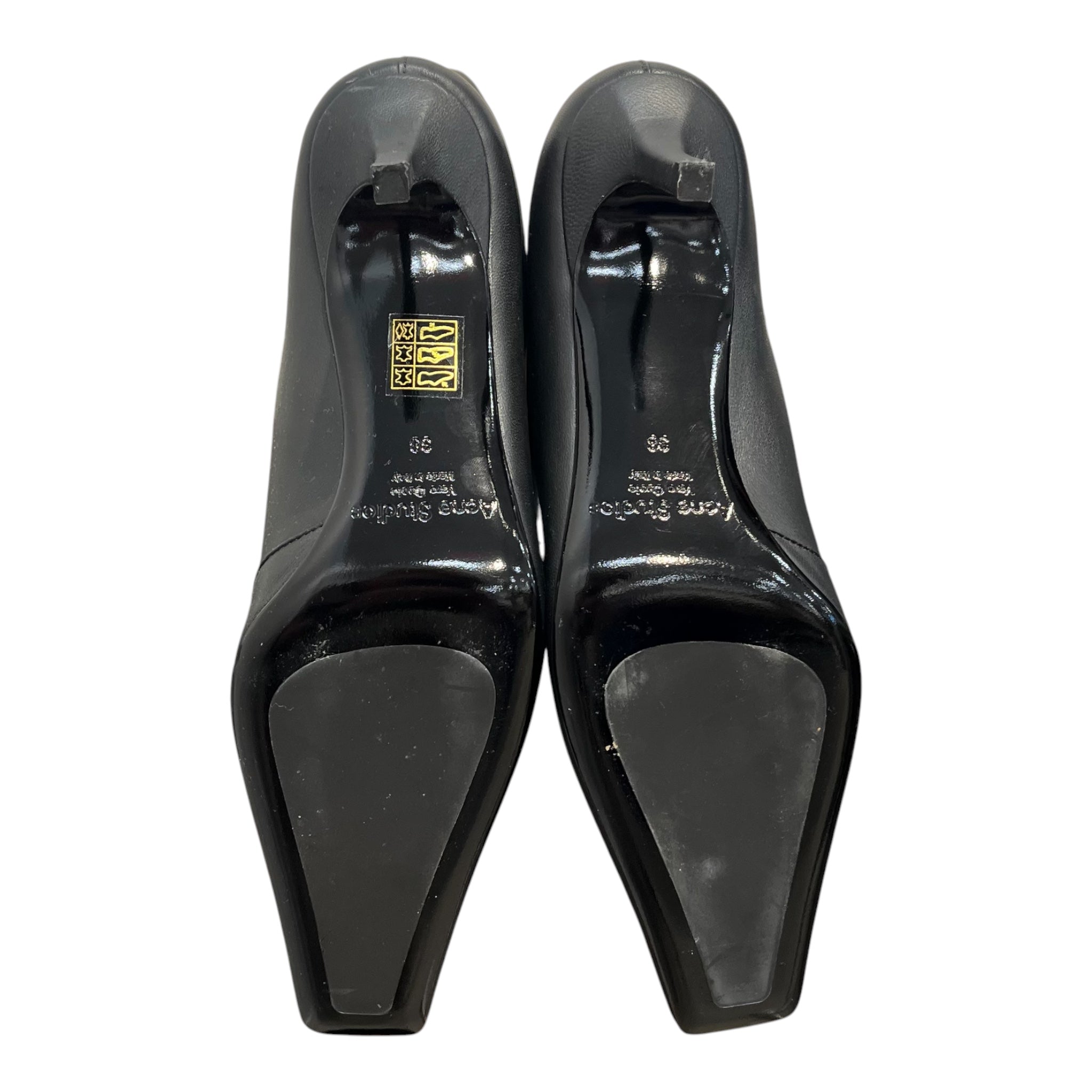 Acne Studios/Boots/EU 38/Leather/BLK/KNEE HIGH SQUARE TIP SLVR LOGO view 8