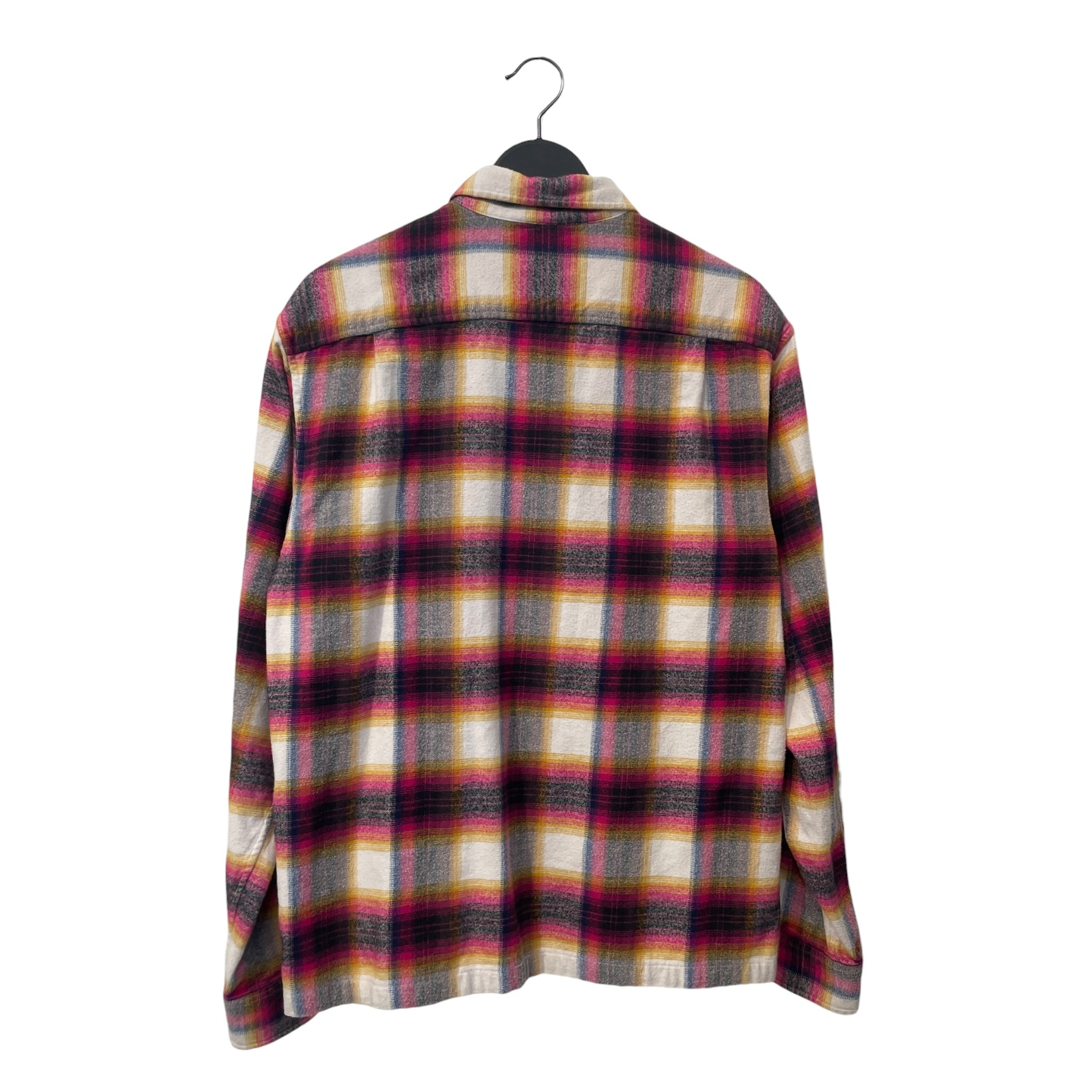 Supreme/Flannel Shirt/M/Cotton/PNK/plaid flannel zip up view 2