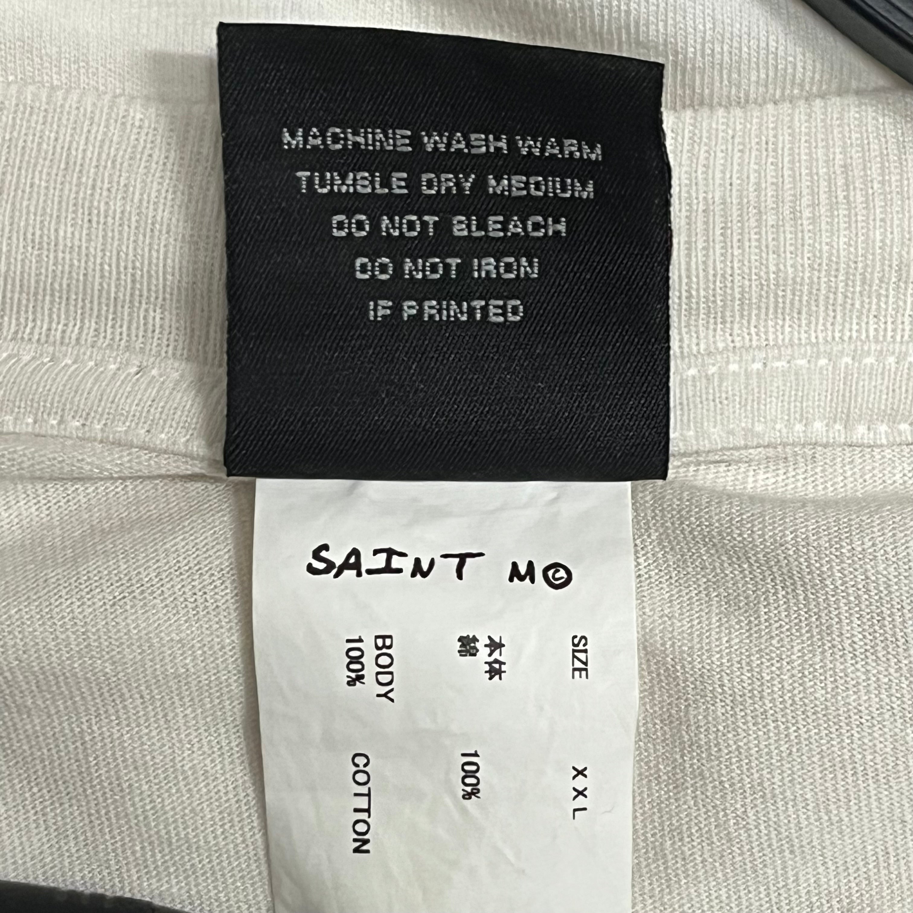 SAINT MICHAEL/T-Shirt/XXL/Cotton/WHT/Graphic/dirty victory view 4