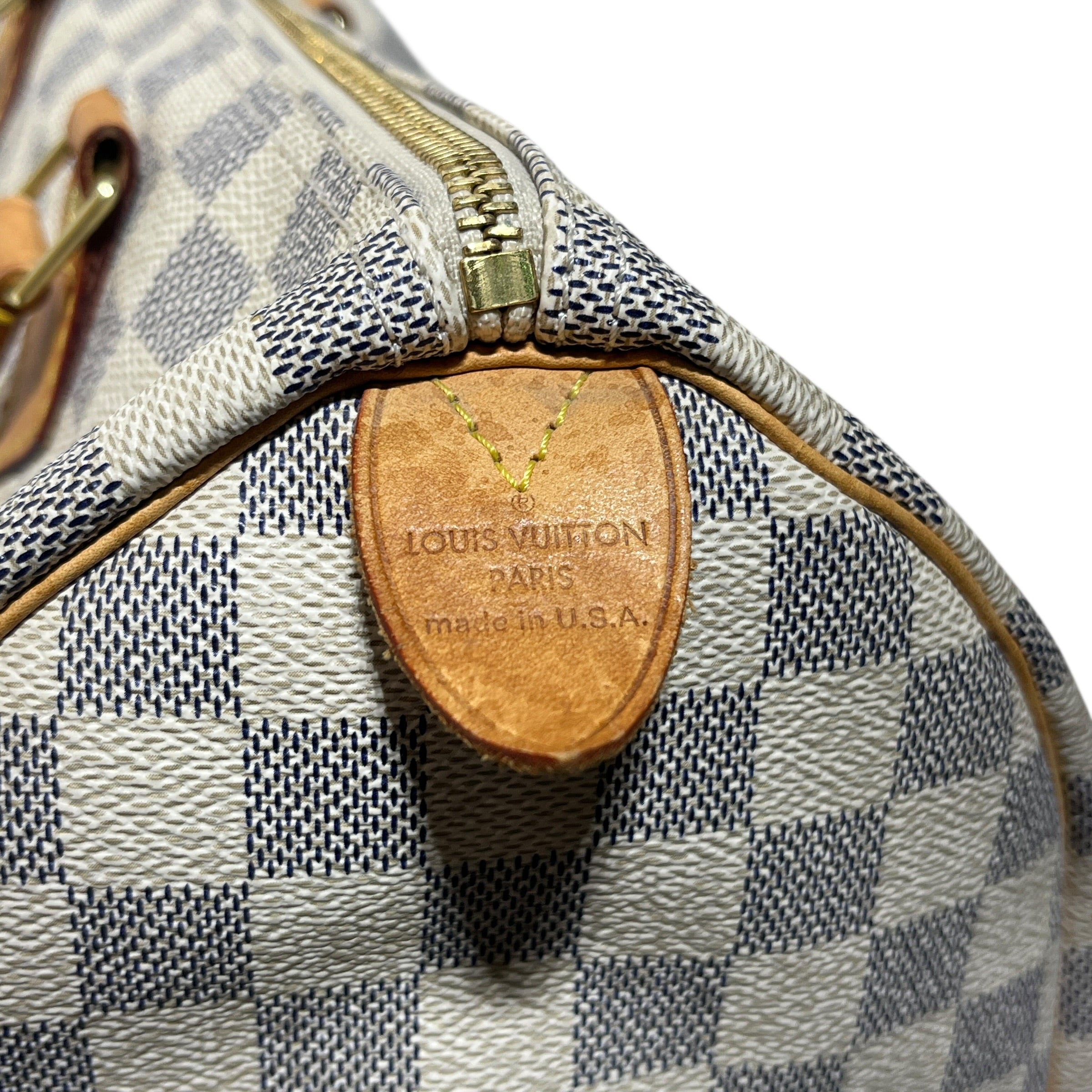 LOUIS VUITTON/Boston Bag/All Over Print/Leather/WHT/Damier Azur Speedy 25 view 6