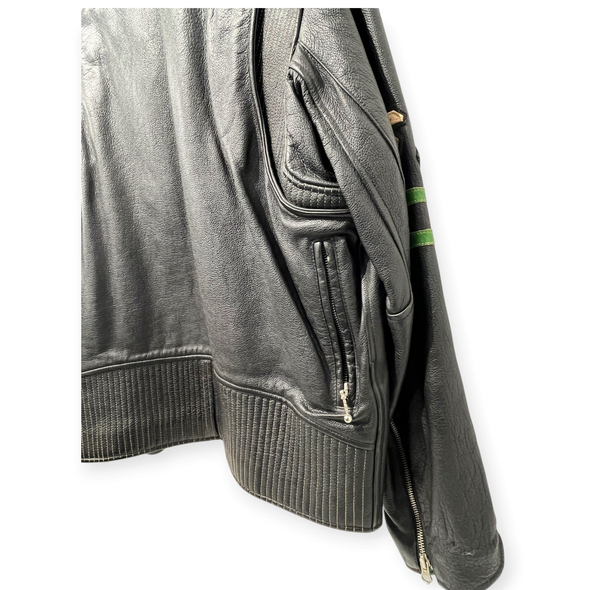 AVIREX/Leather Jkt/M/Leather/BLK/Graphic/GREEN ACCENTS 63 MOTO view 5