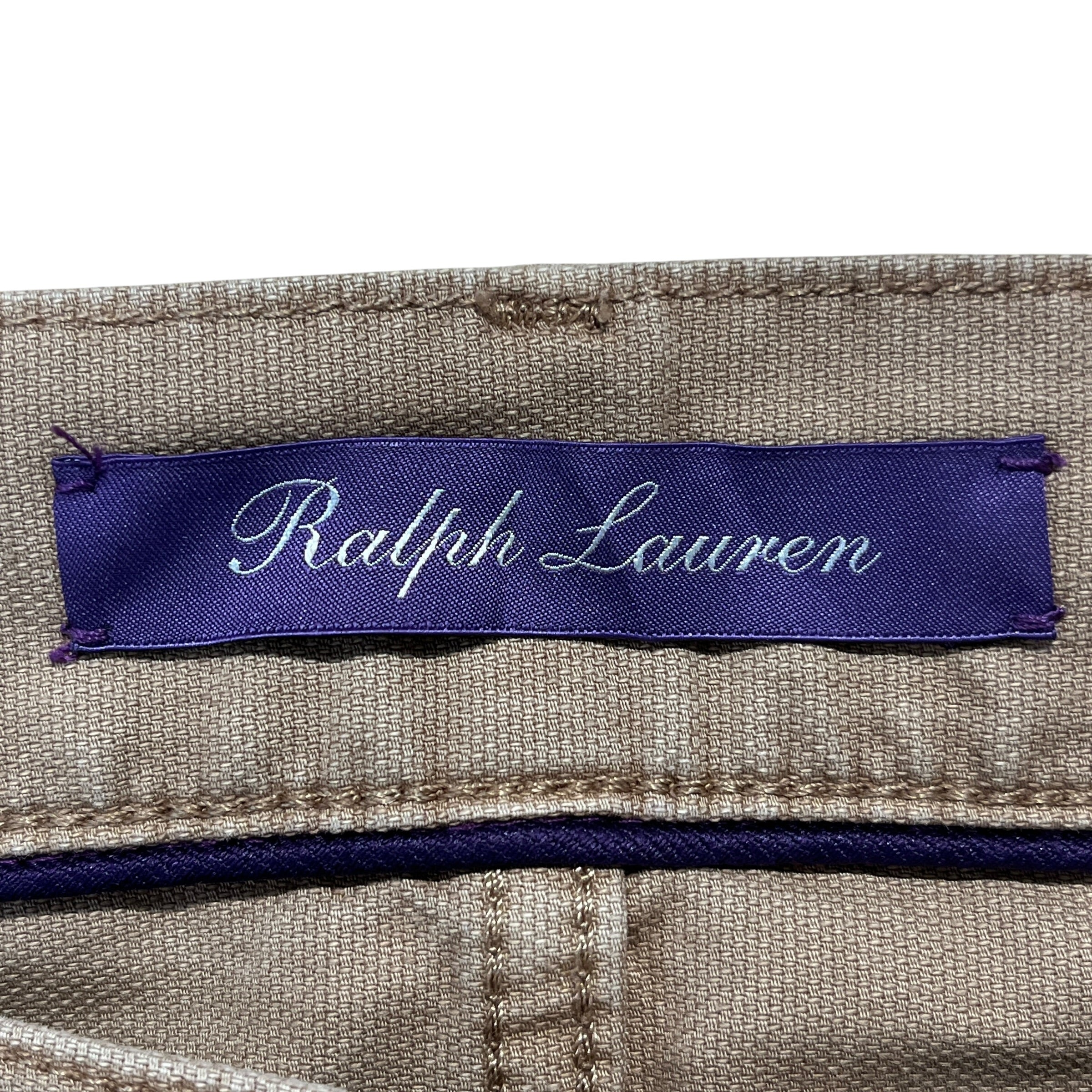 RALPH LAUREN PURPLE LABEL/Straight Pants/38/Cotton/CML/Leather Back Tab view 3