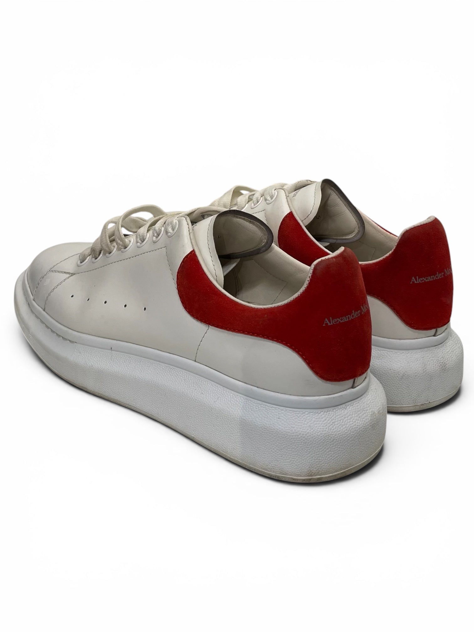 Alexander McQueen/Low-Sneakers/EU 44/Leather/WHT/red heel view 2