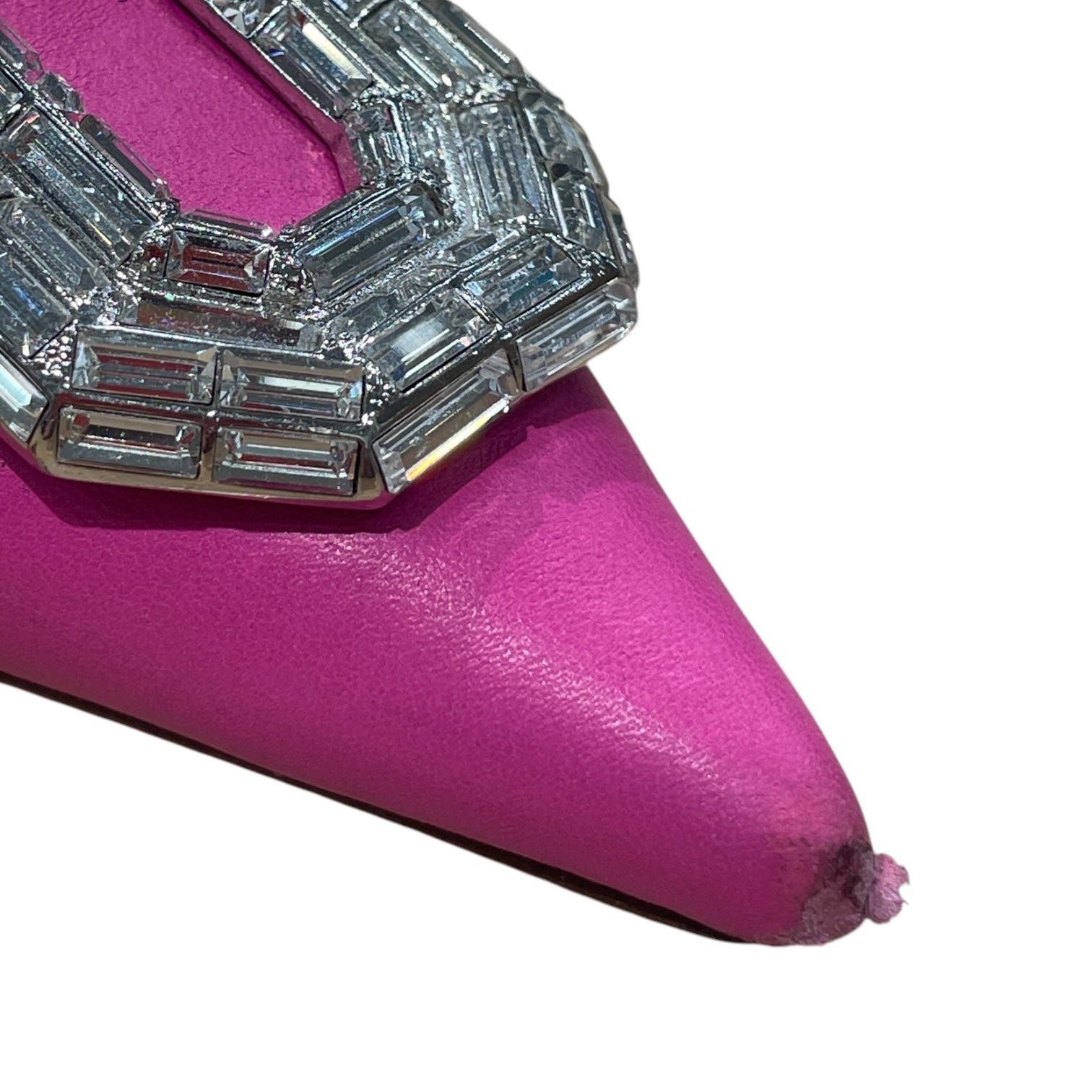 AMINA MUADDI/Heels/UK 6/Leather/PNK/sling heel gem view 6