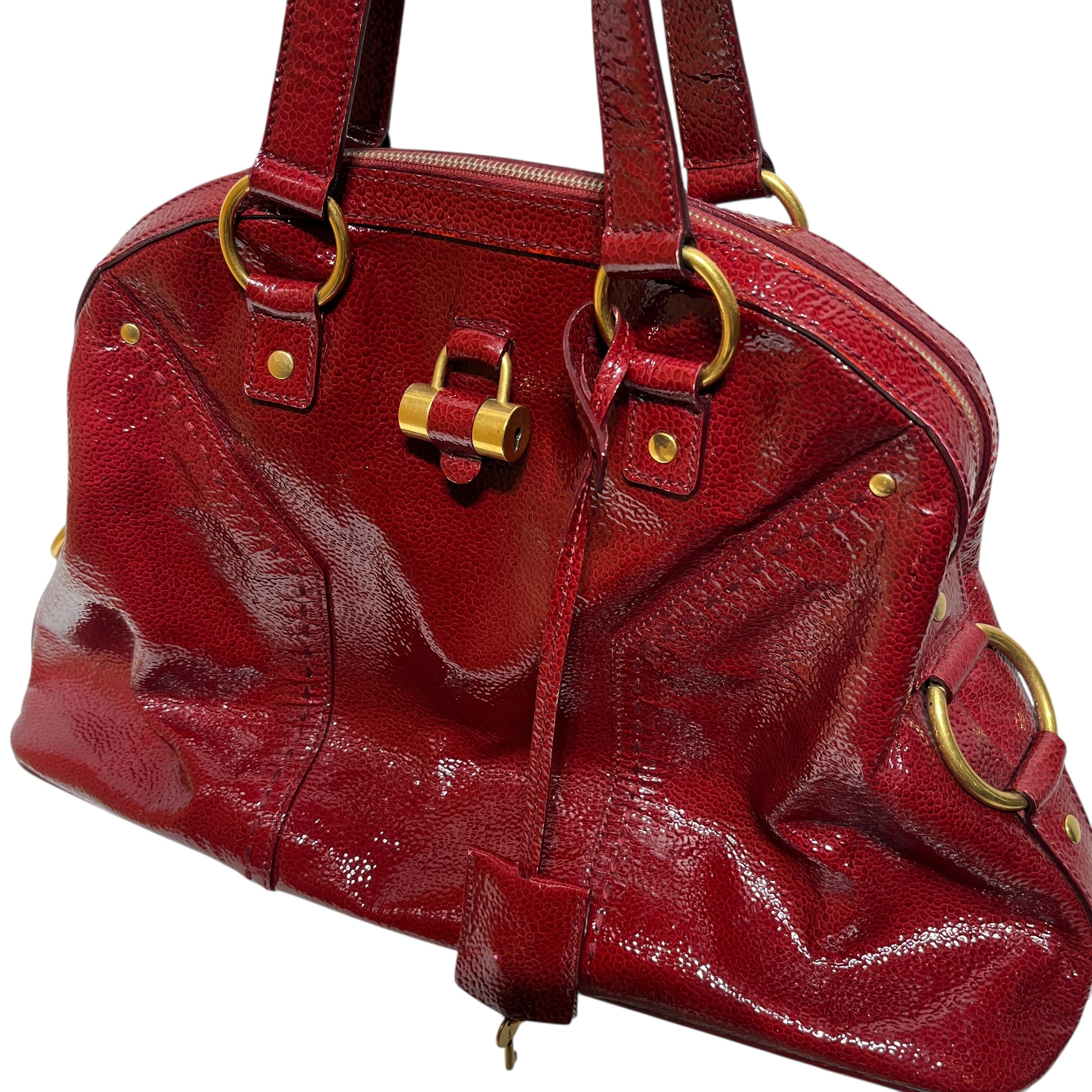 YVES SAINT LAURENT/Hand Bag/Leather/RED/Muse Lock Bag view 6