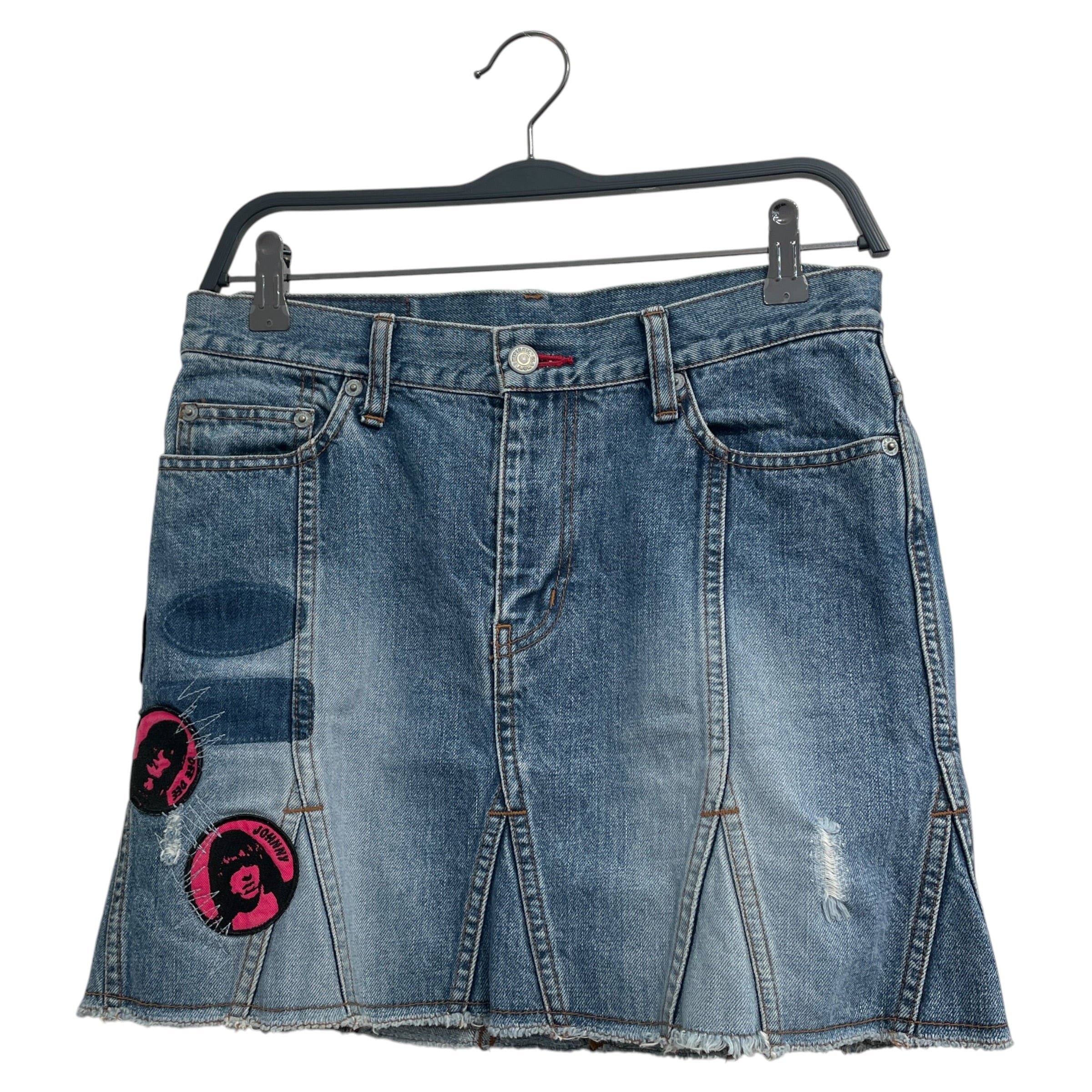 HYSTERIC GLAMOUR/Skirt/Graphic/Denim/BLU/graphic patches gabba/tommy view 1
