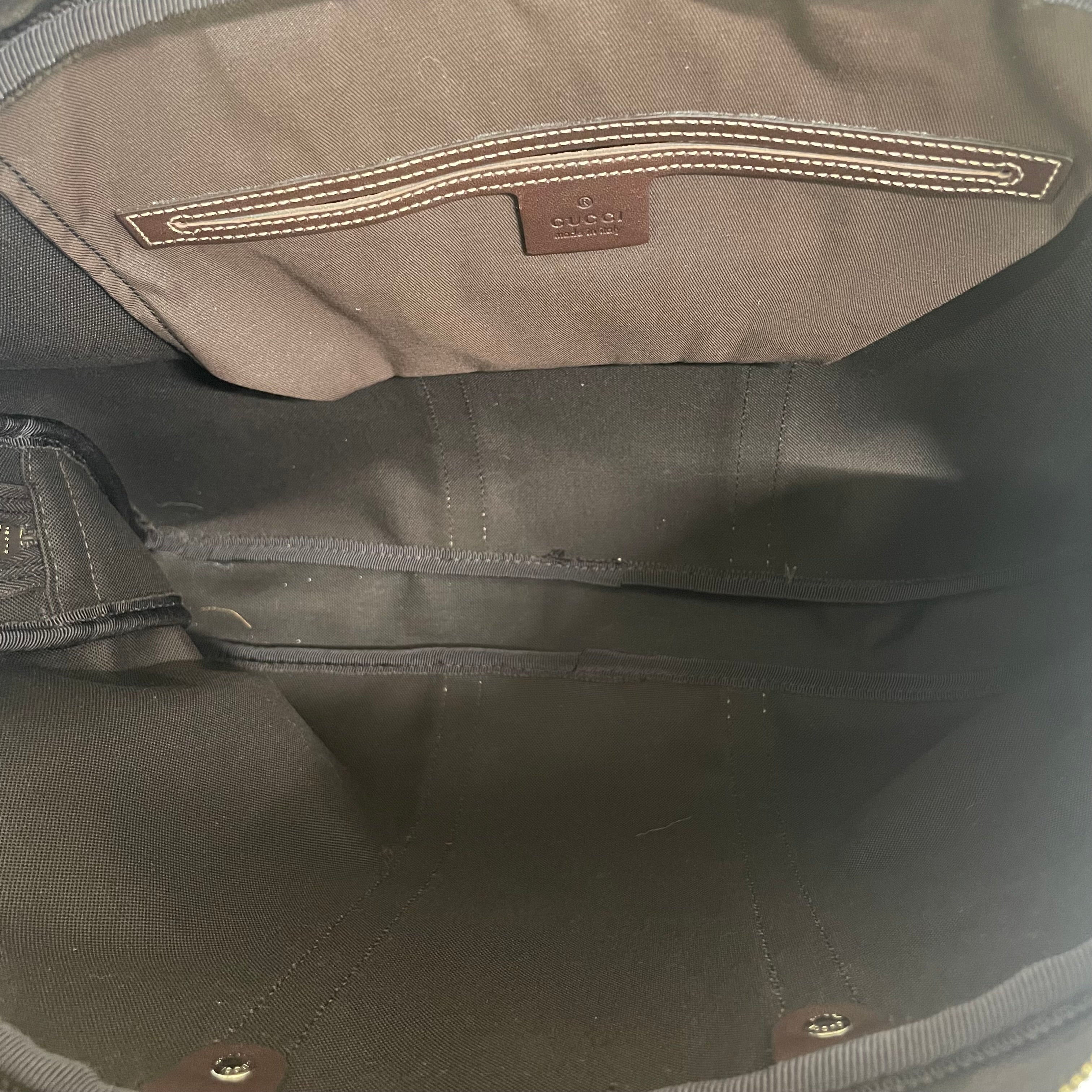 GUCCI/Cross Body Bag/Monogram/Leather/CRM/briefcase travel bag view 5