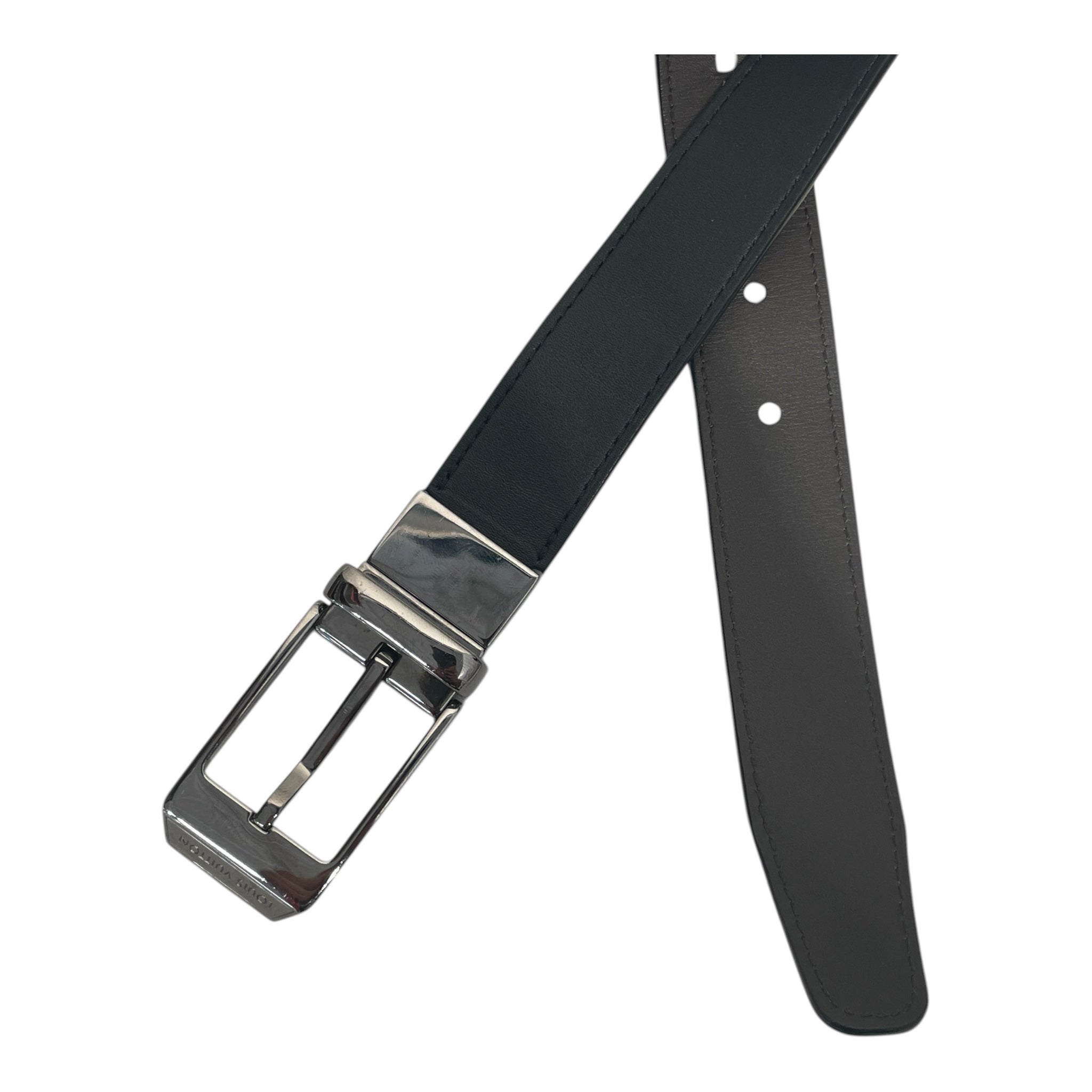 LOUIS VUITTON/Belt/Leather/BLK/REVERSIBLE/40/M6906 view 2