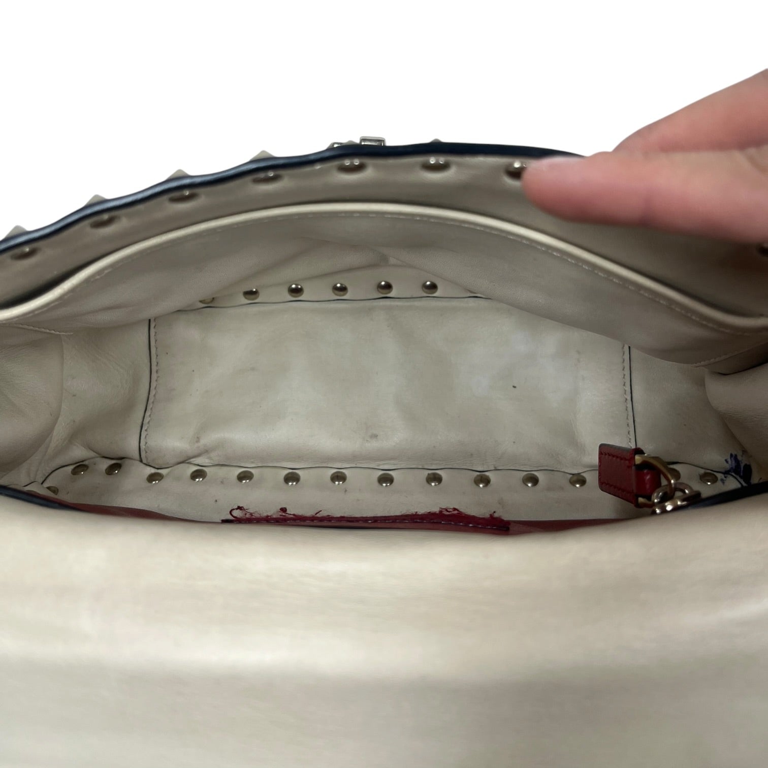 VALENTINO GARAVANI/Cross Body Bag/Leather/CRM/Rockstud Spike view 4
