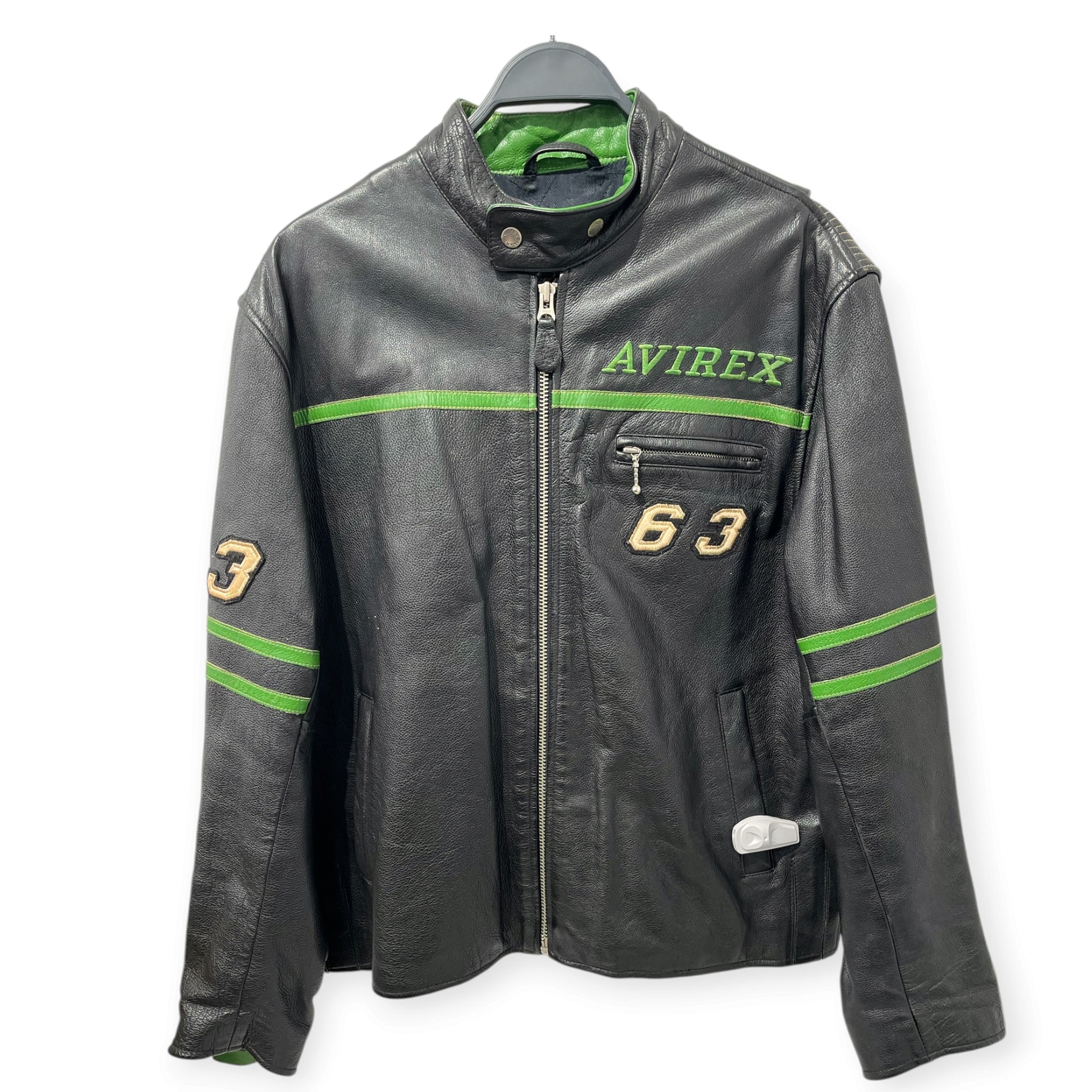 AVIREX/Leather Jkt/M/Leather/BLK/Graphic/GREEN ACCENTS 63 MOTO view 1