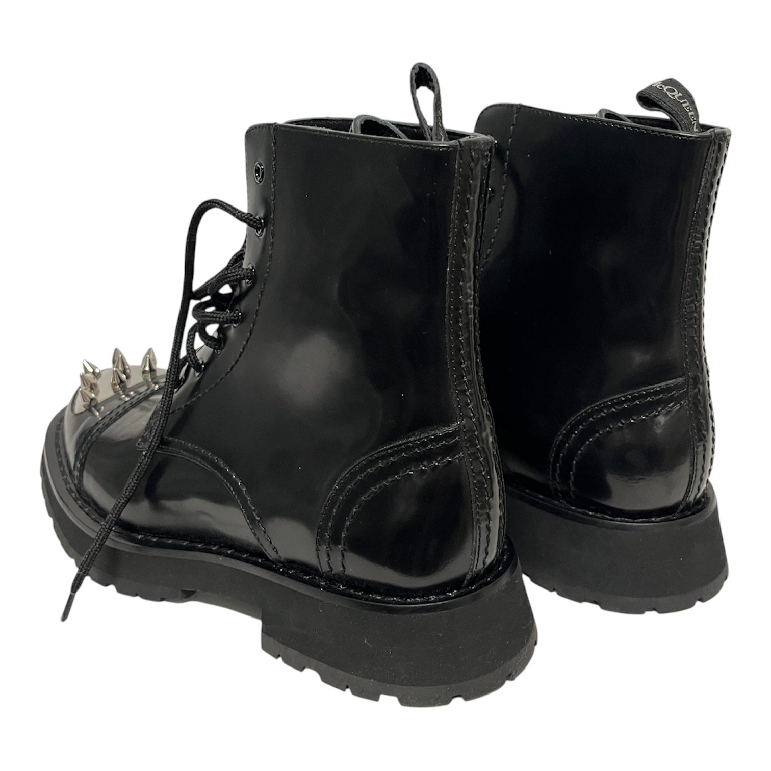 Alexander McQueen/Lace Up Boots/EU 40/Leather/BLK/PUNK STUD TOE CAP view 2