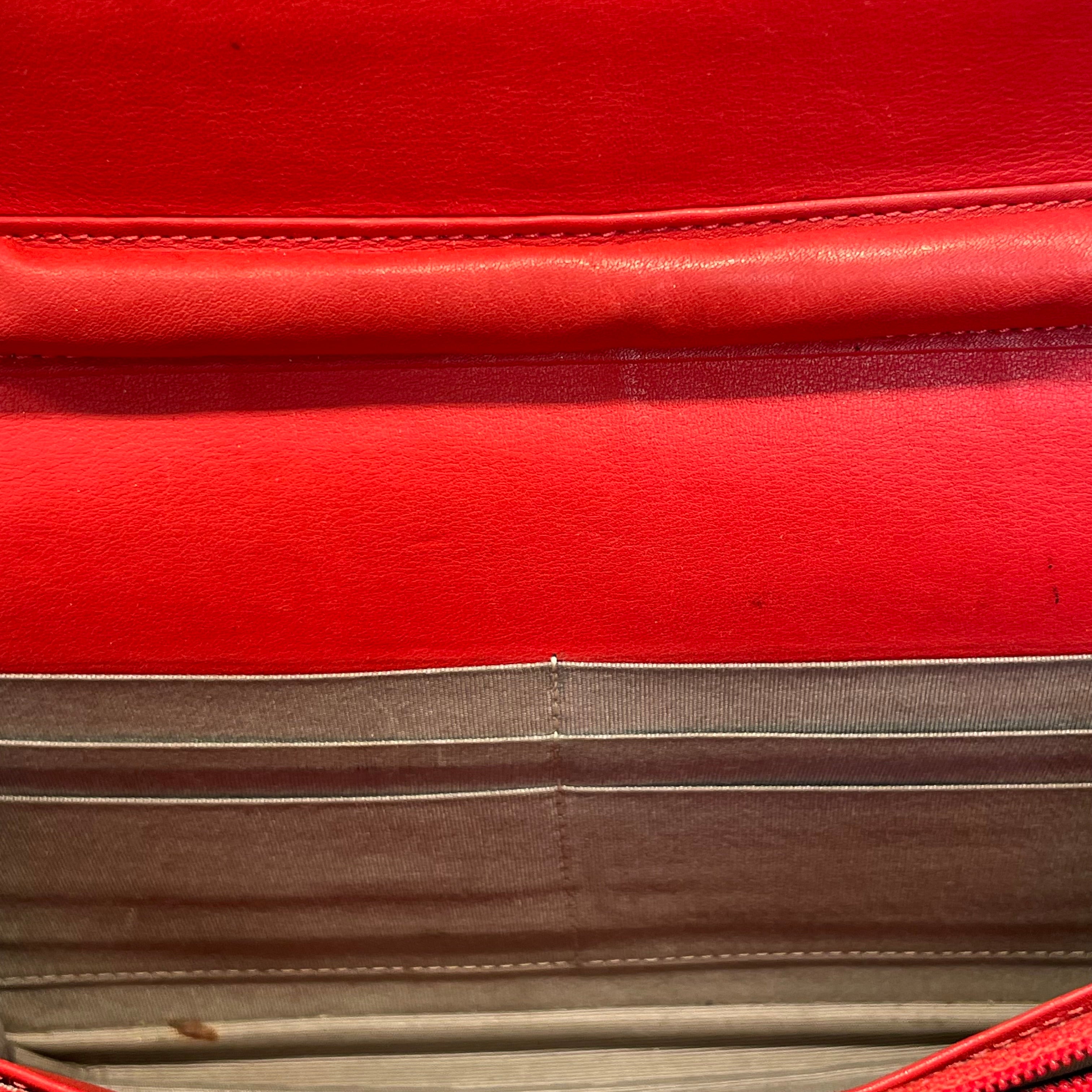 CHANEL/Cross Body Bag/Leather/RED/CHAIN STRAP, SLV HARDWARE view 13