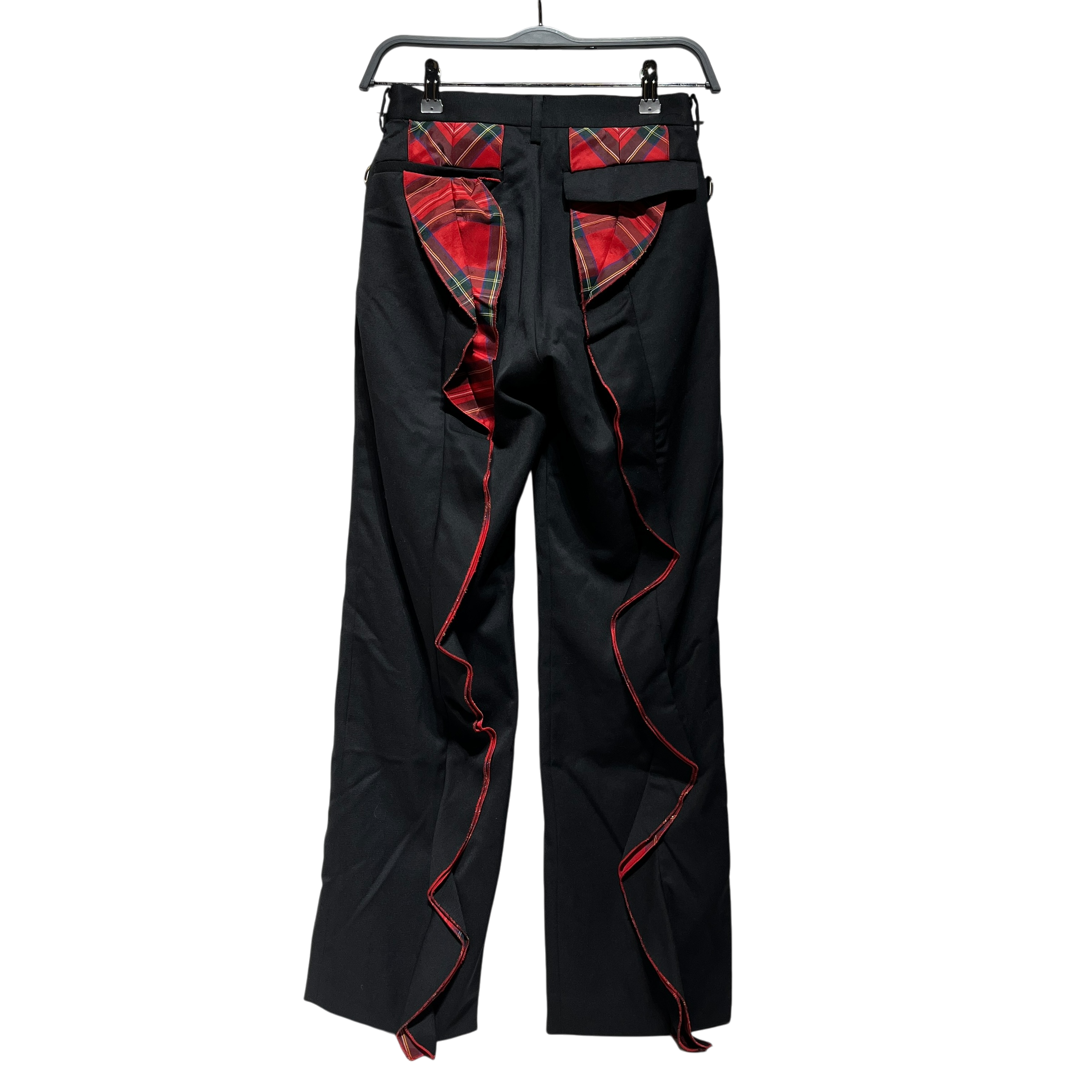 UNDERCOVER/Slacks/2/Cotton/BLK/Plaid/RUFFLE SEAM view 2