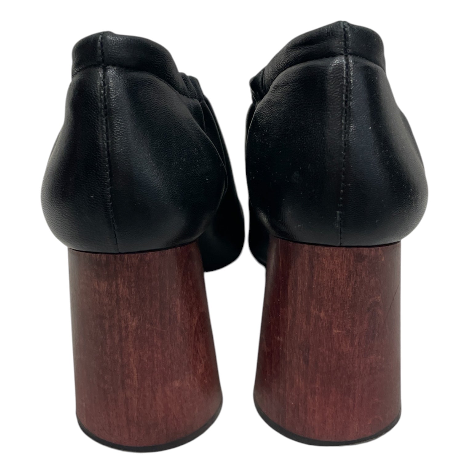 Helmut Lang/Heels/EU 38.5/Leather/BLK/POINT TOE WOOD ROUND HEEL view 3