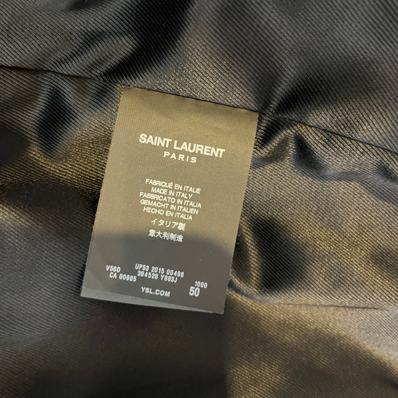 SAINT LAURENT/Jacket/50/Wool/BLK/ZIP SEAMED