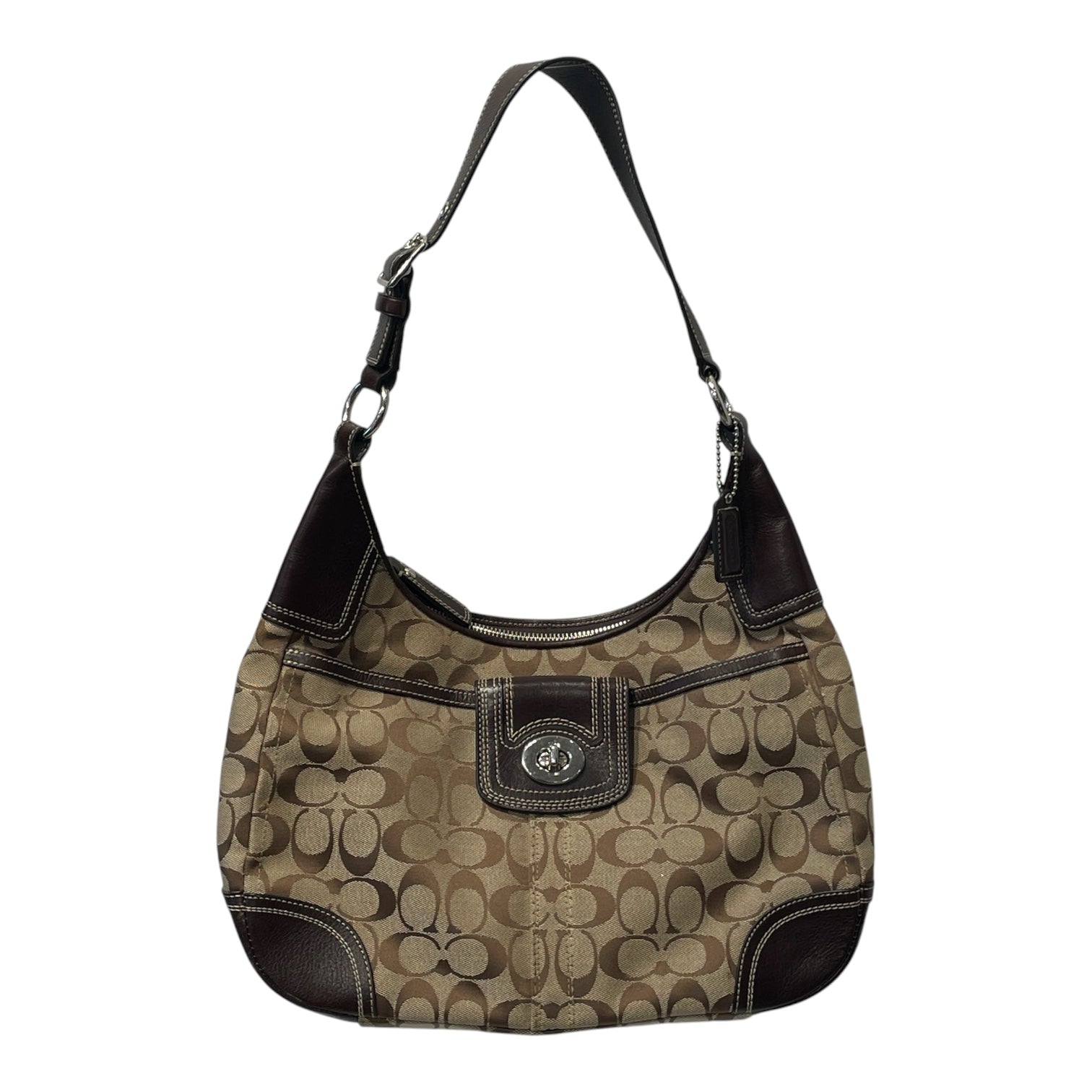 COACH/Hand Bag/Monogram/Cotton/KHK/SIGNATURE SUFFLETTE view 1