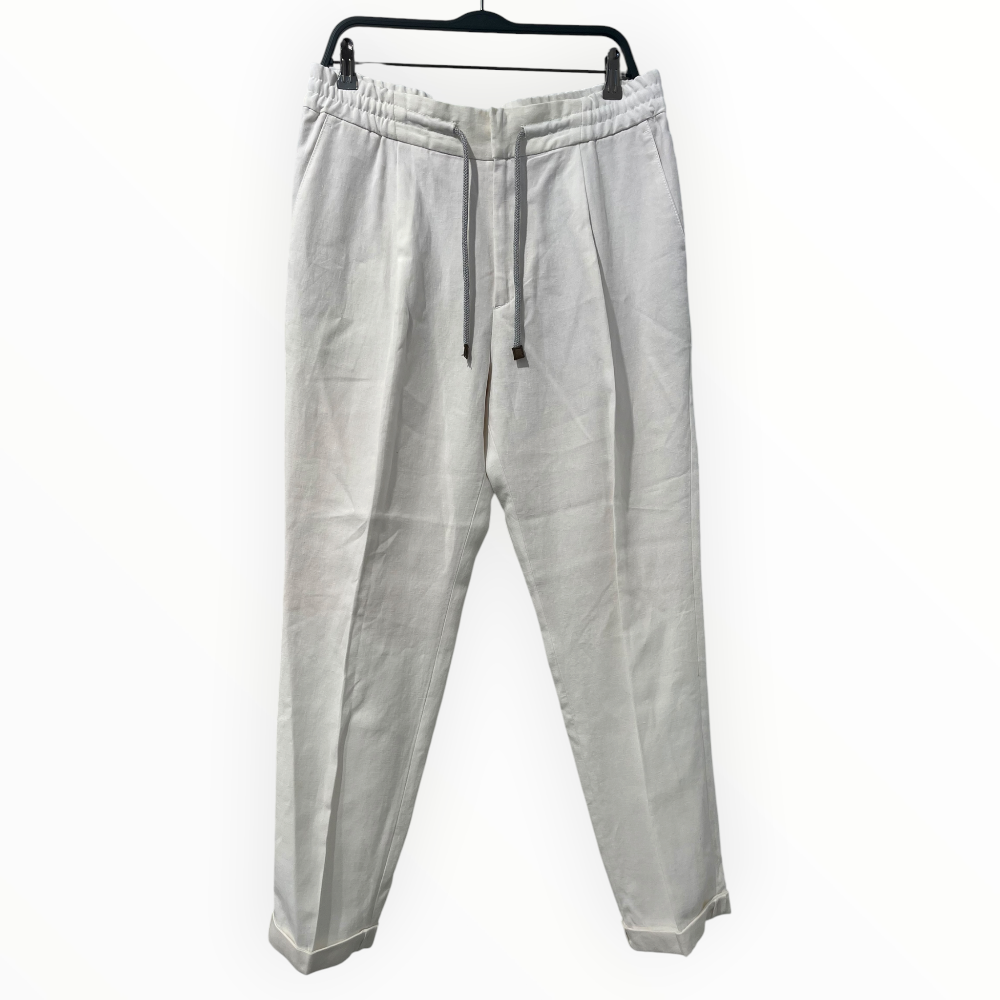 BRUNELLO CUCINELLI/Pants/50/Linen/WHT/LINEN TROUSERS view 1