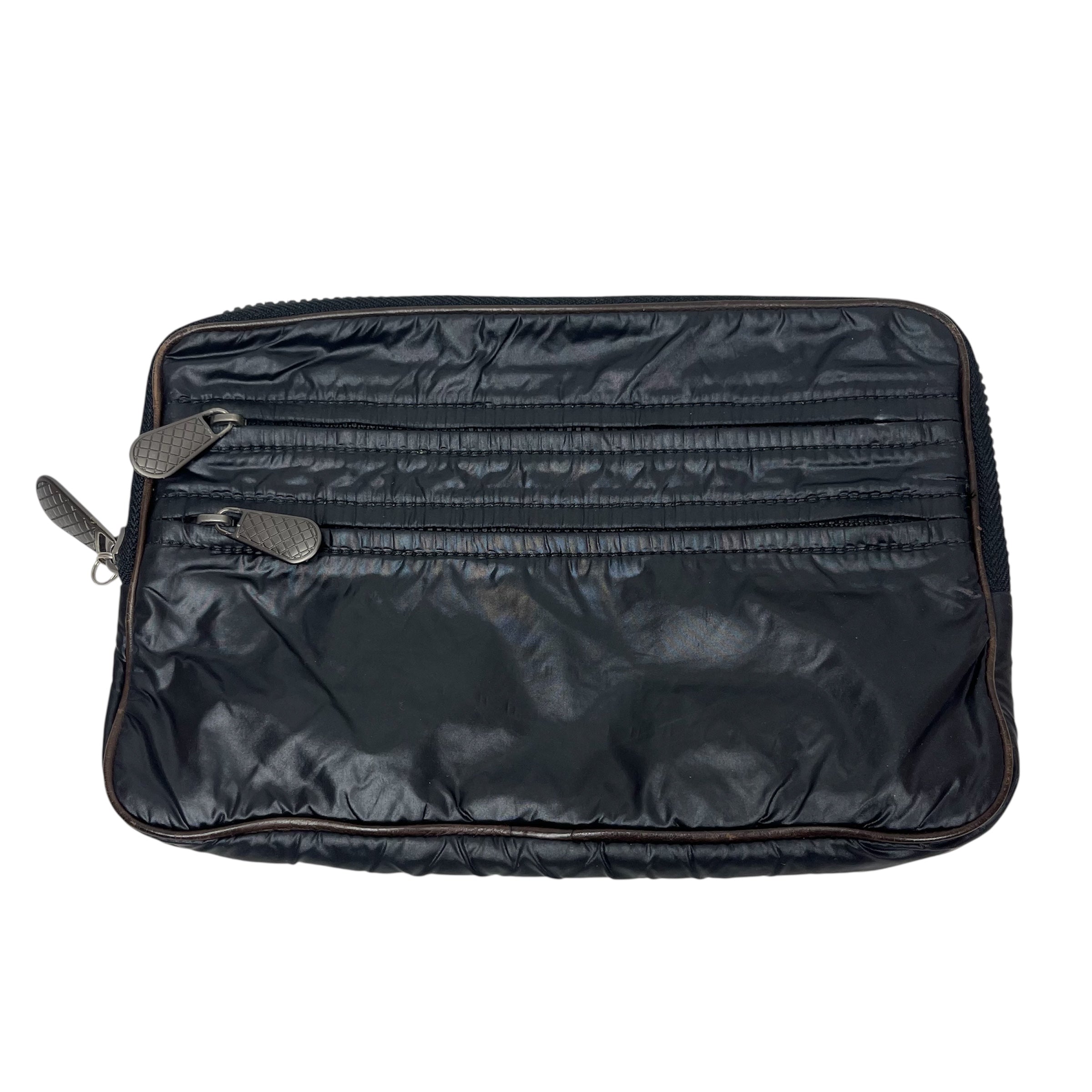 BOTTEGA VENETA/Clutch Bag/Nylon/BLK/3-ZIP CLUTCH view 1