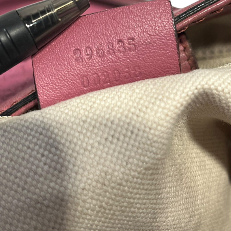 GUCCI/Tote Bag/L/Leather/PNK/guccisima logo charm