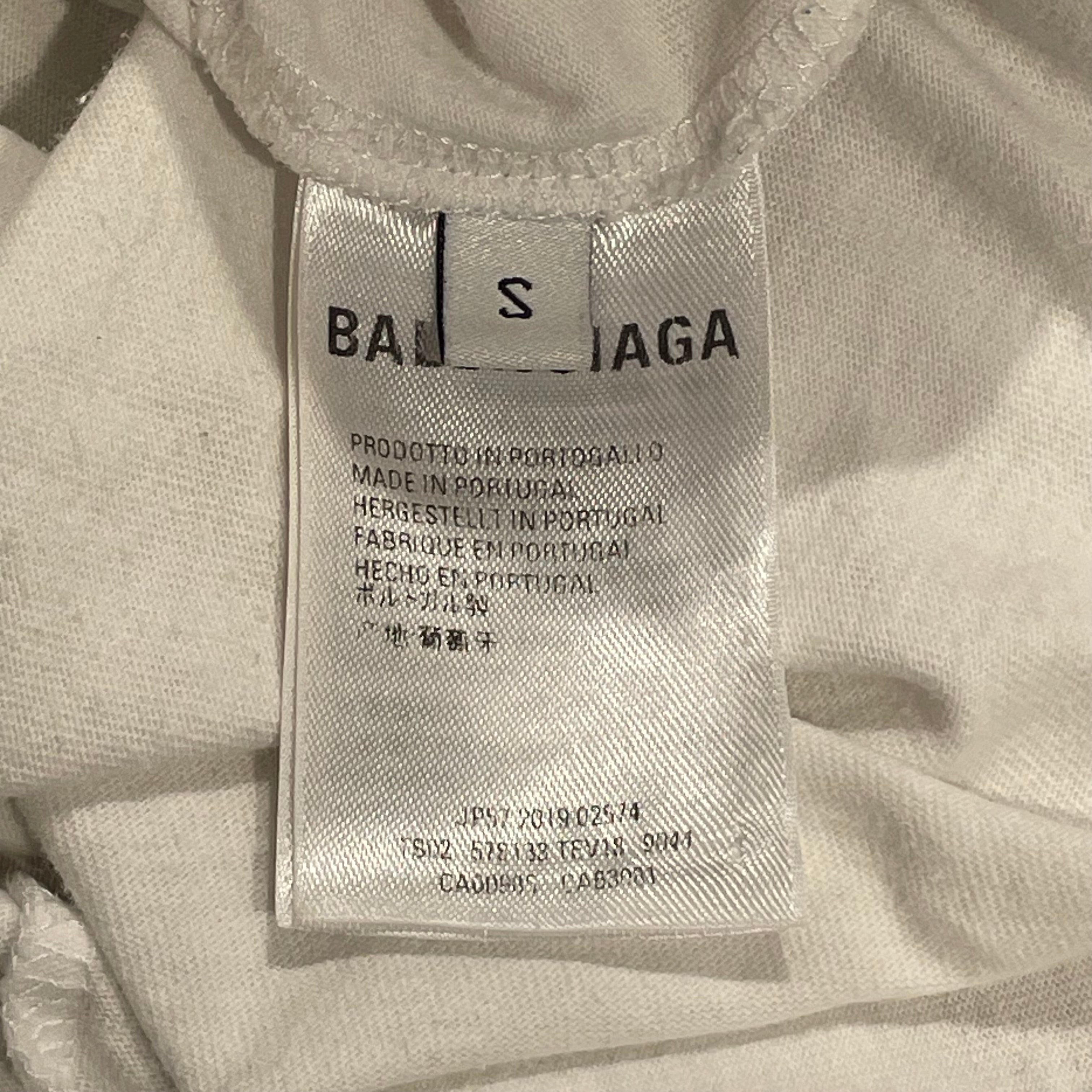 BALENCIAGA/T-Shirt/S/Cotton/WHT/2019 SHOULDER TAG PLAIN SHIRT view 5