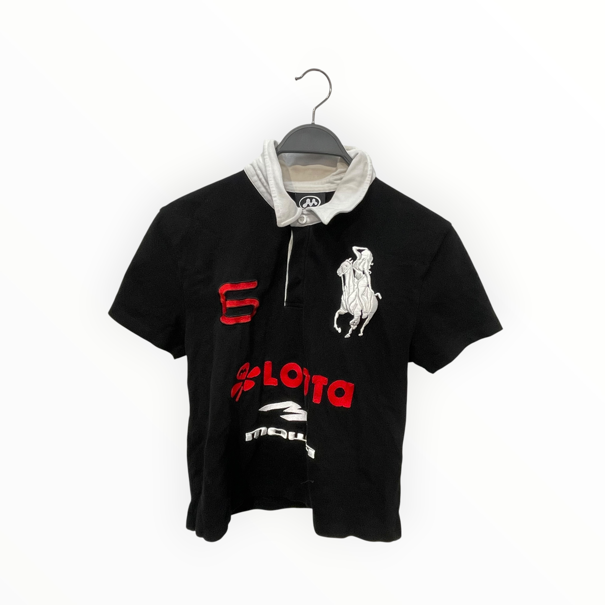 MOWALOLA/Polo Shirt/XS/Cotton/BLK/LOTTA EMBROIDERED view 1