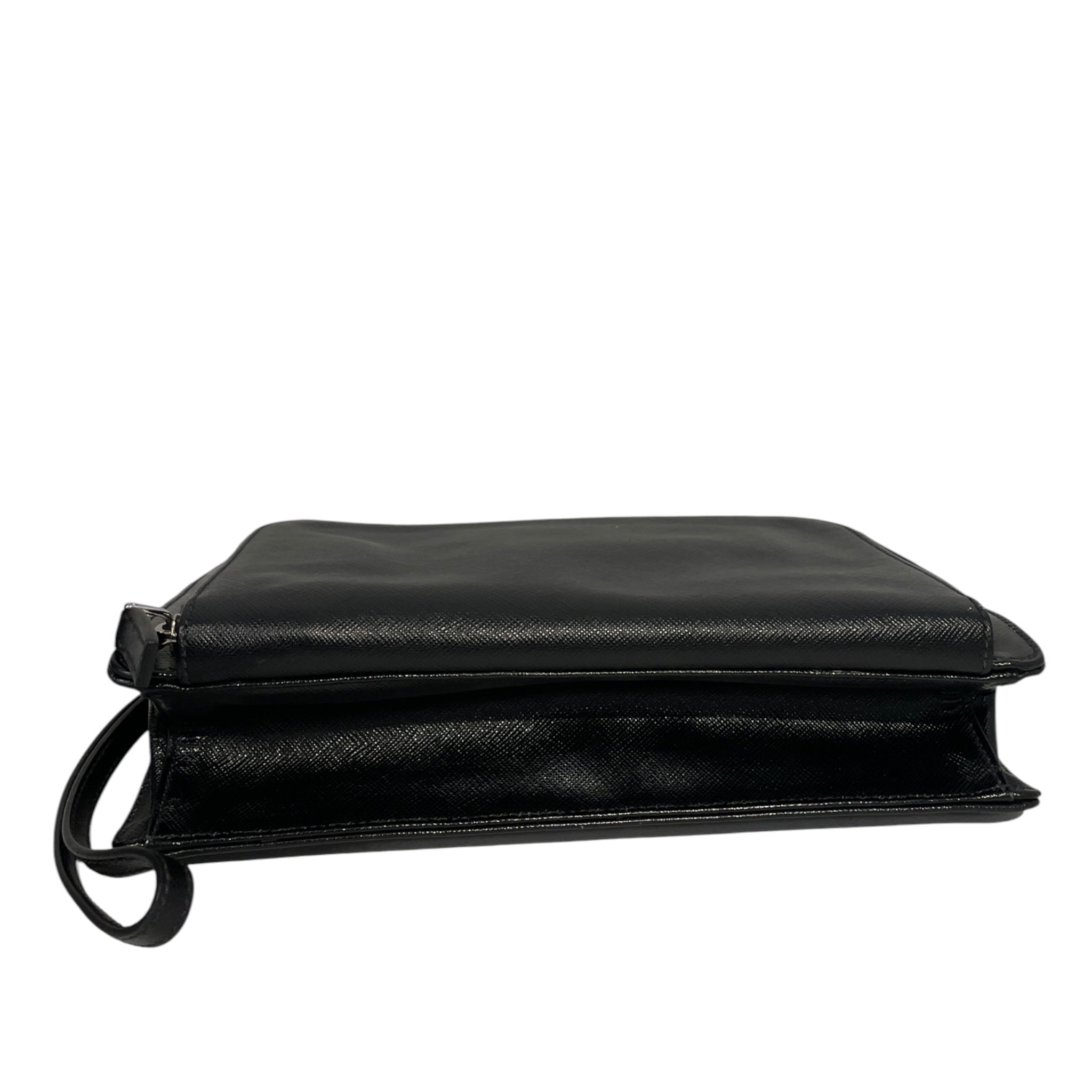 PRADA/Clutch Bag/Leather/BLK/828RQ7H view 3