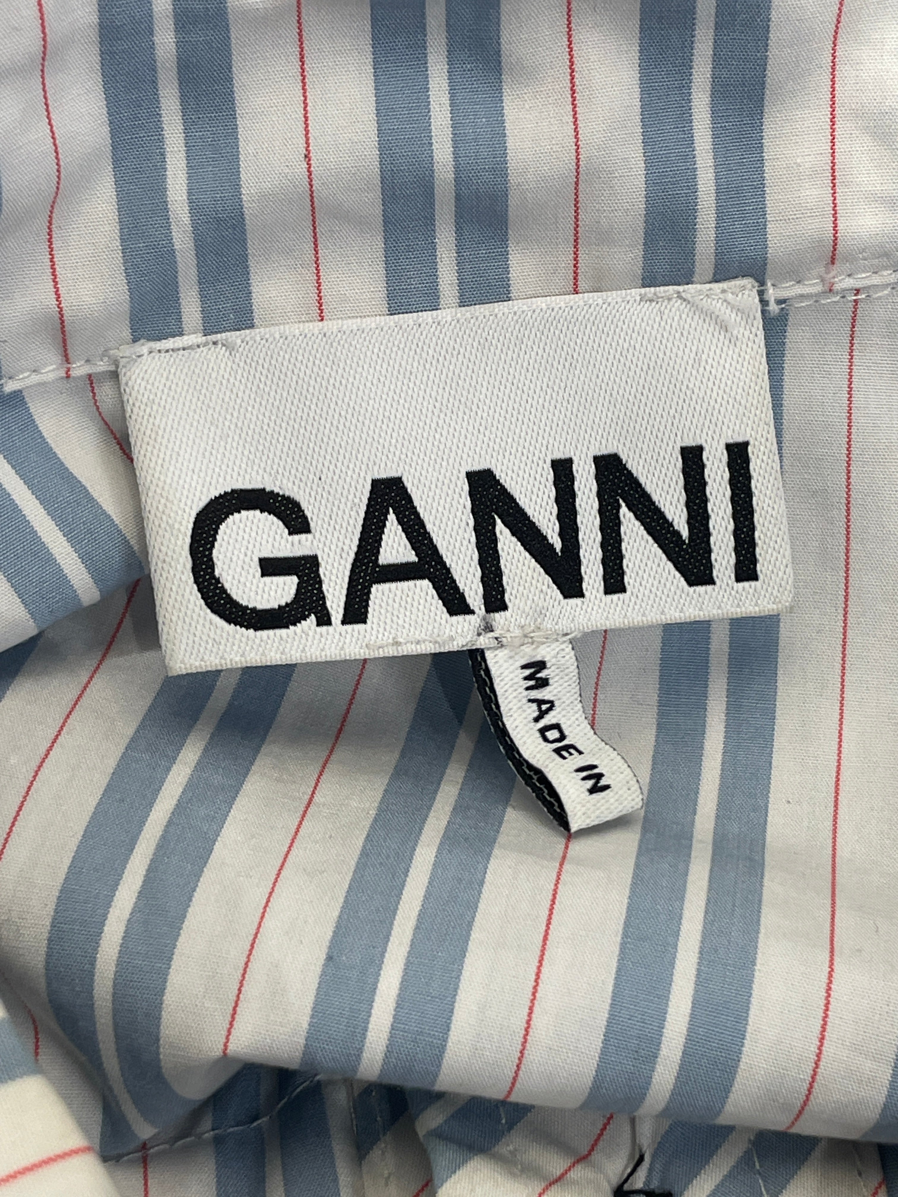 GANNI/3|4S Shirt/40/Stripe/Cotton/BLU/ view 3