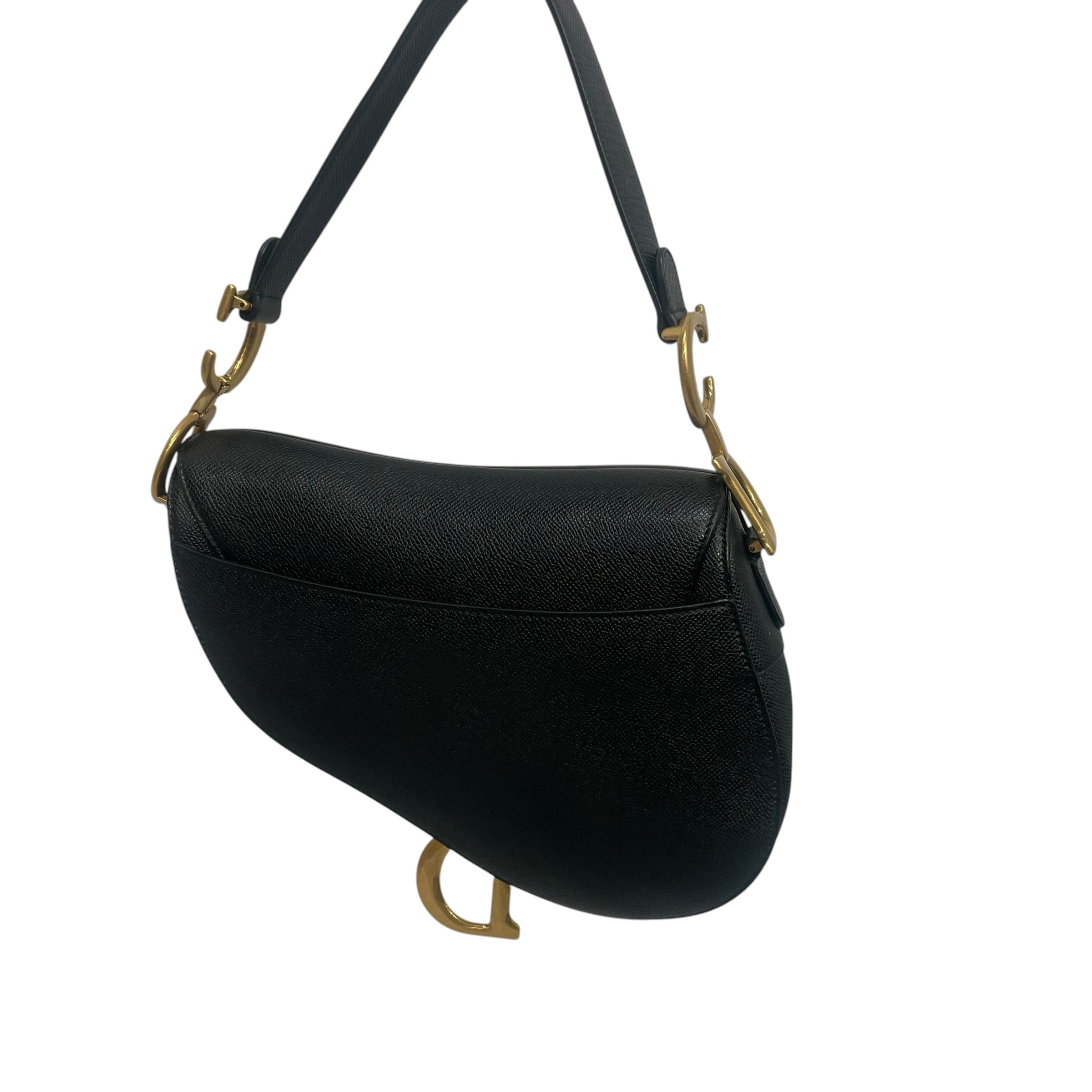 Christian Dior/Hand Bag/Leather/BLK/Saddle Bag view 2