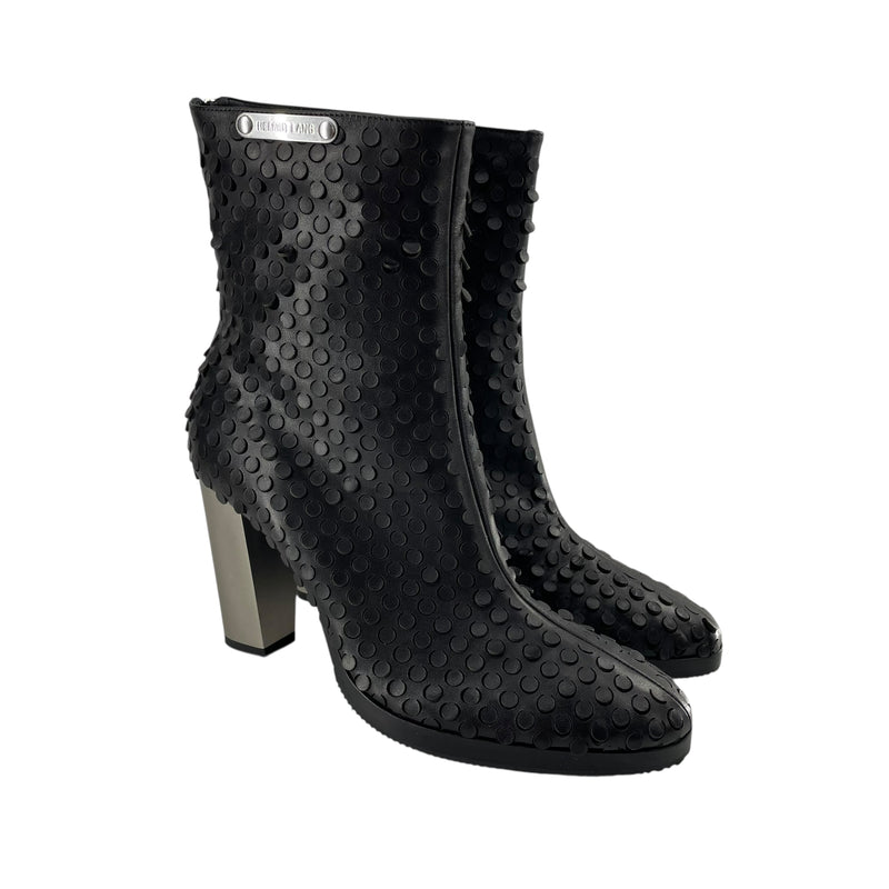 Helmut Lang/Heels/EU 41/Leather/BLK/SMOKE HOLE HEEL BOOT