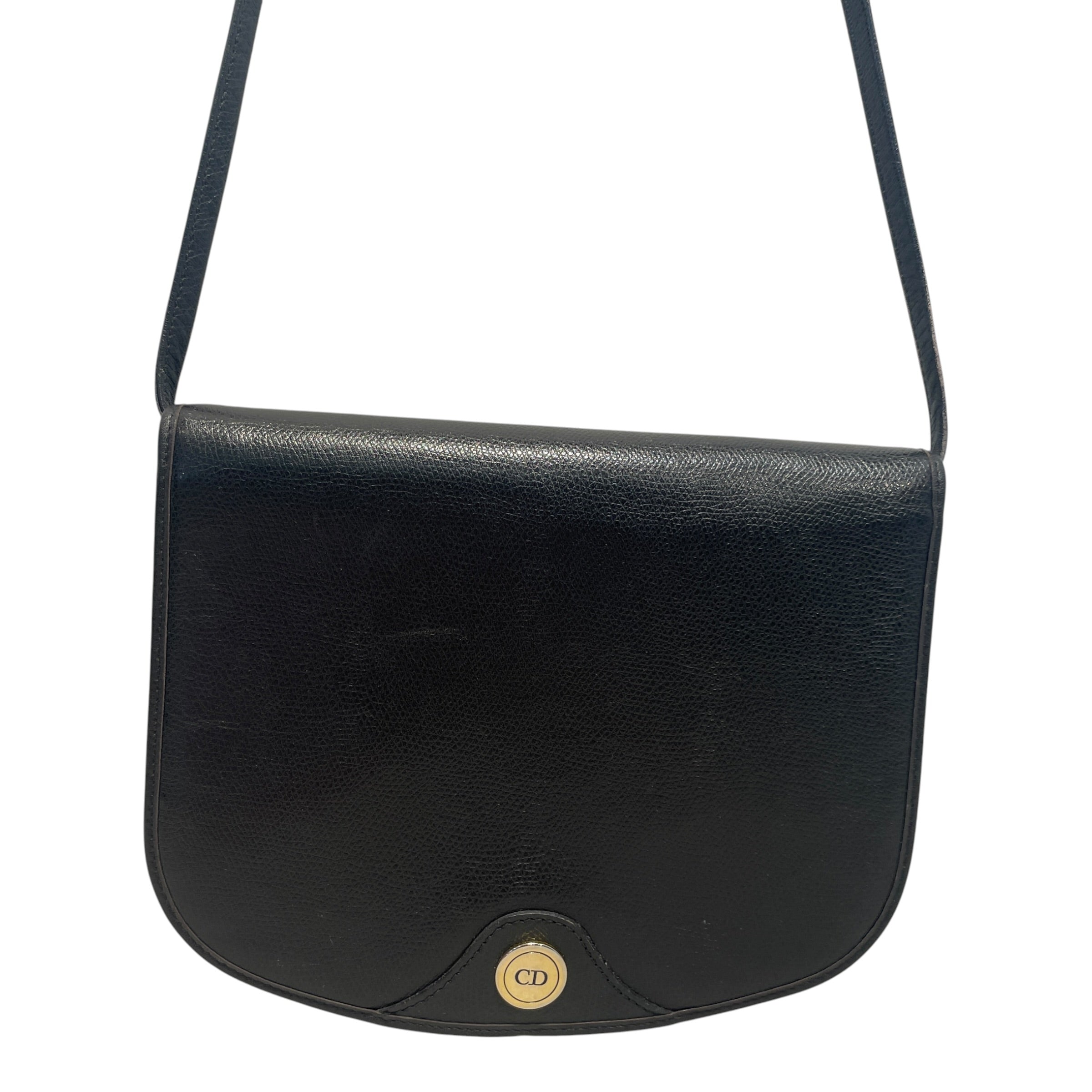 Christian Dior/Cross Body Bag/Leather/BLK/Cross Body view 2