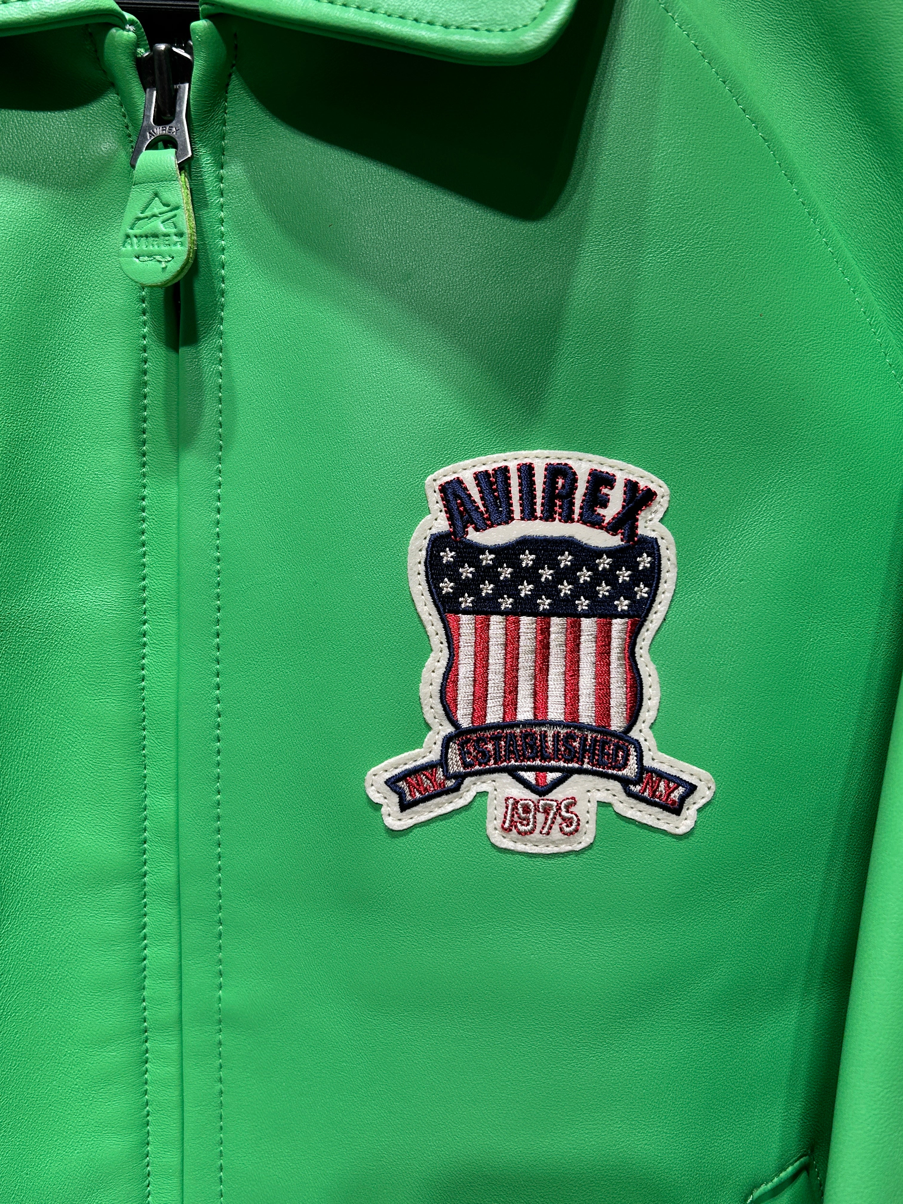AVIREX/Leather Jkt/L/Leather/GRN/ICON LIME GREEN JACKET view 8