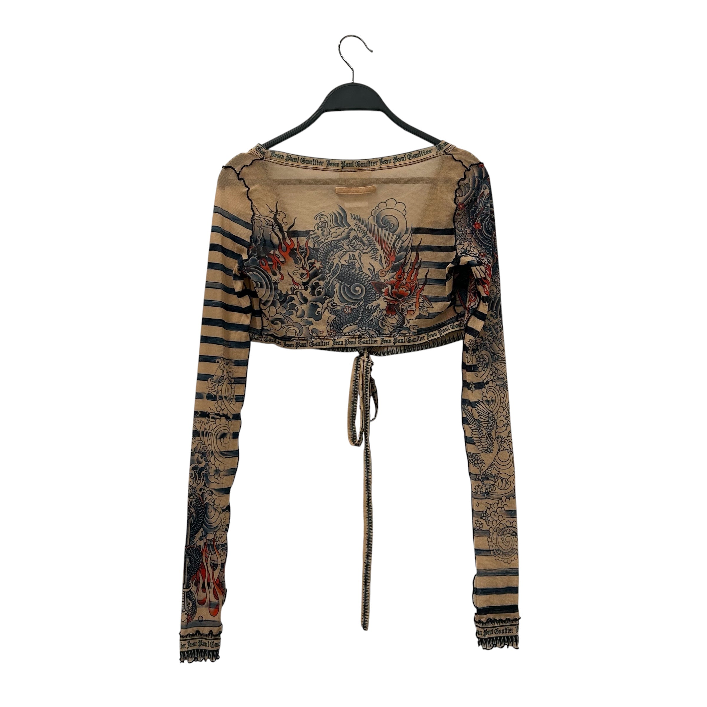 Jean Paul Gaultier/T-Shirt/M/Stripe/BEG/wrap tattoo view 2