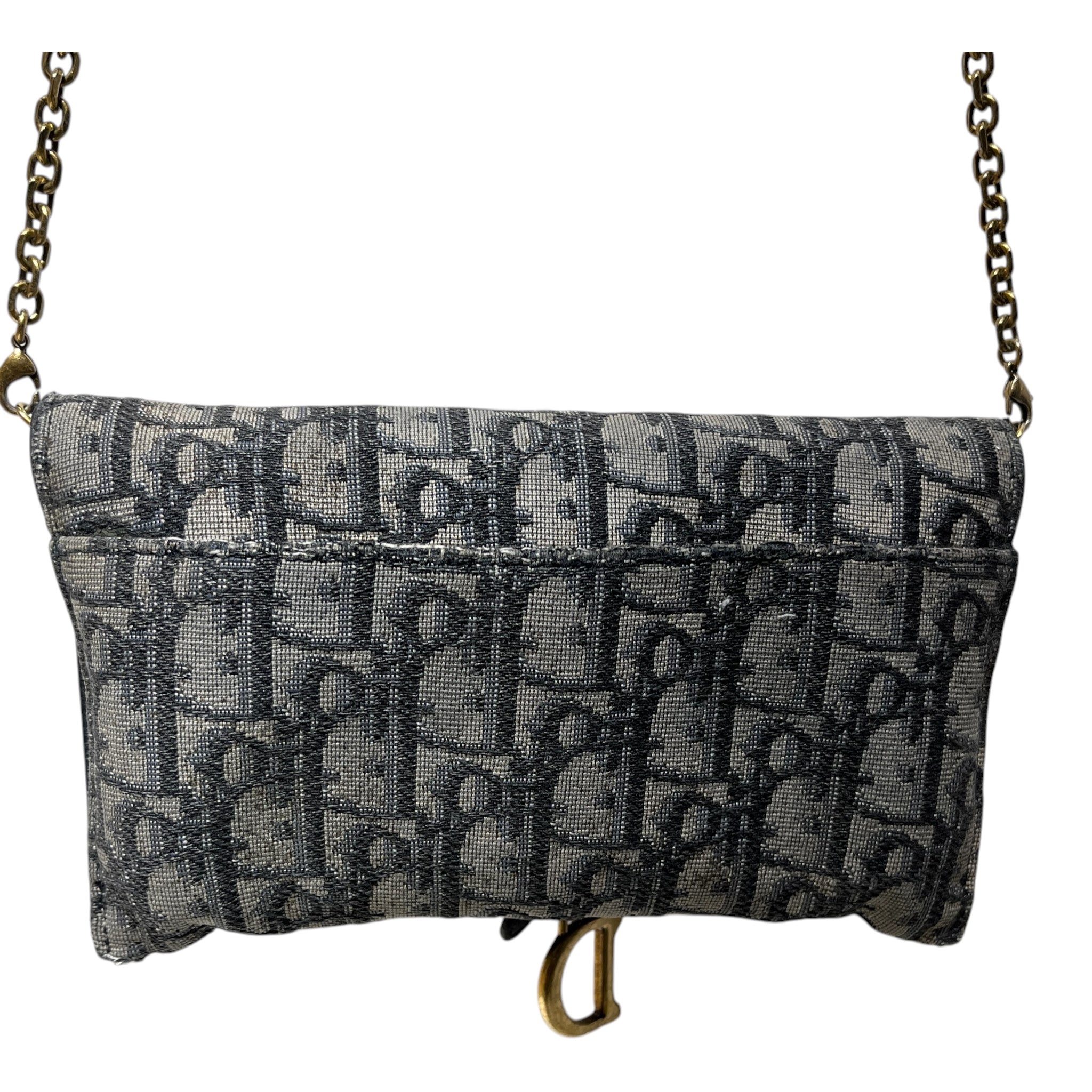 Christian Dior/Necklace/Canvas/GRY/Saddle Bag Wallet view 3