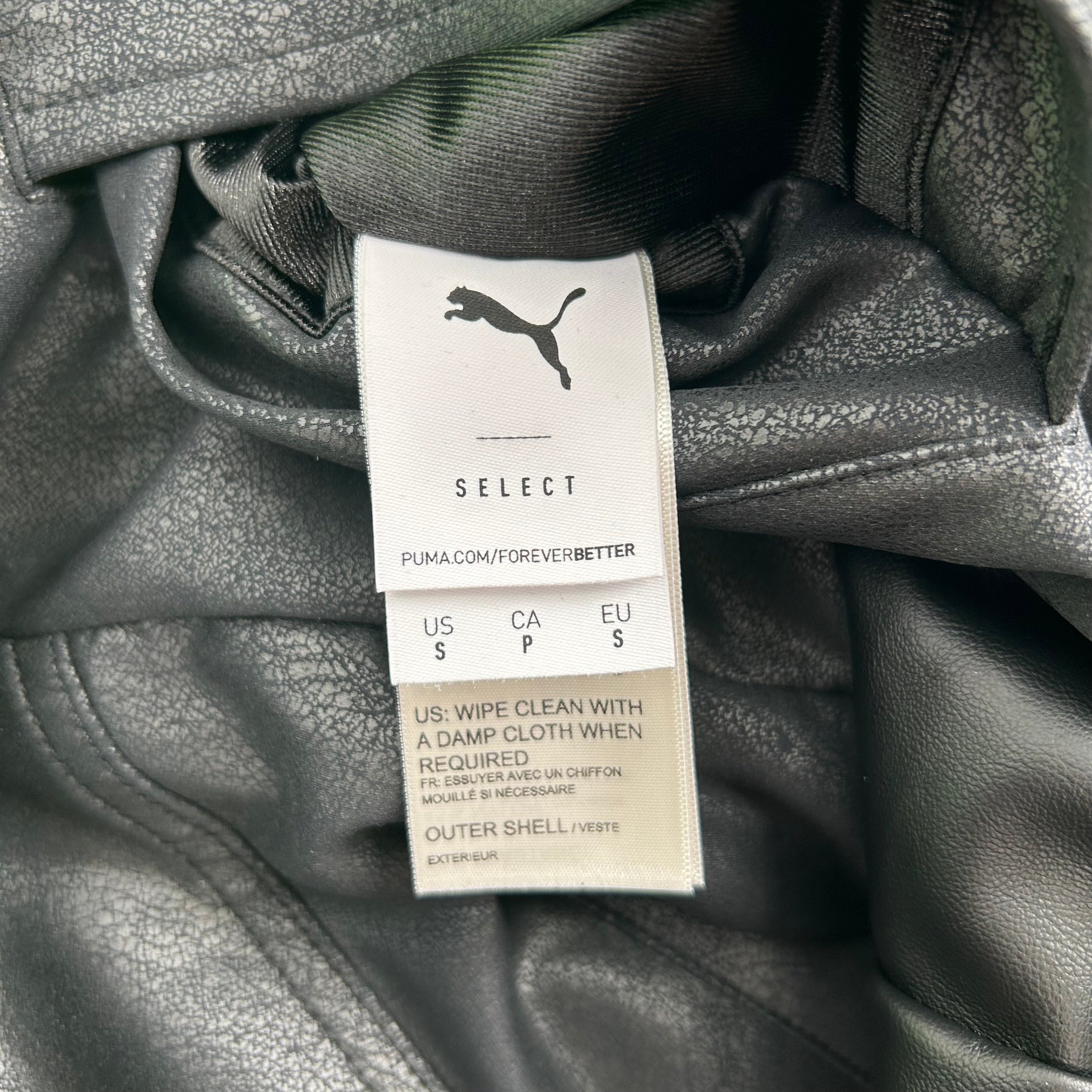 PUMA/Puffer Jkt/S/Leather/BLK/PINK COLLAR view 4