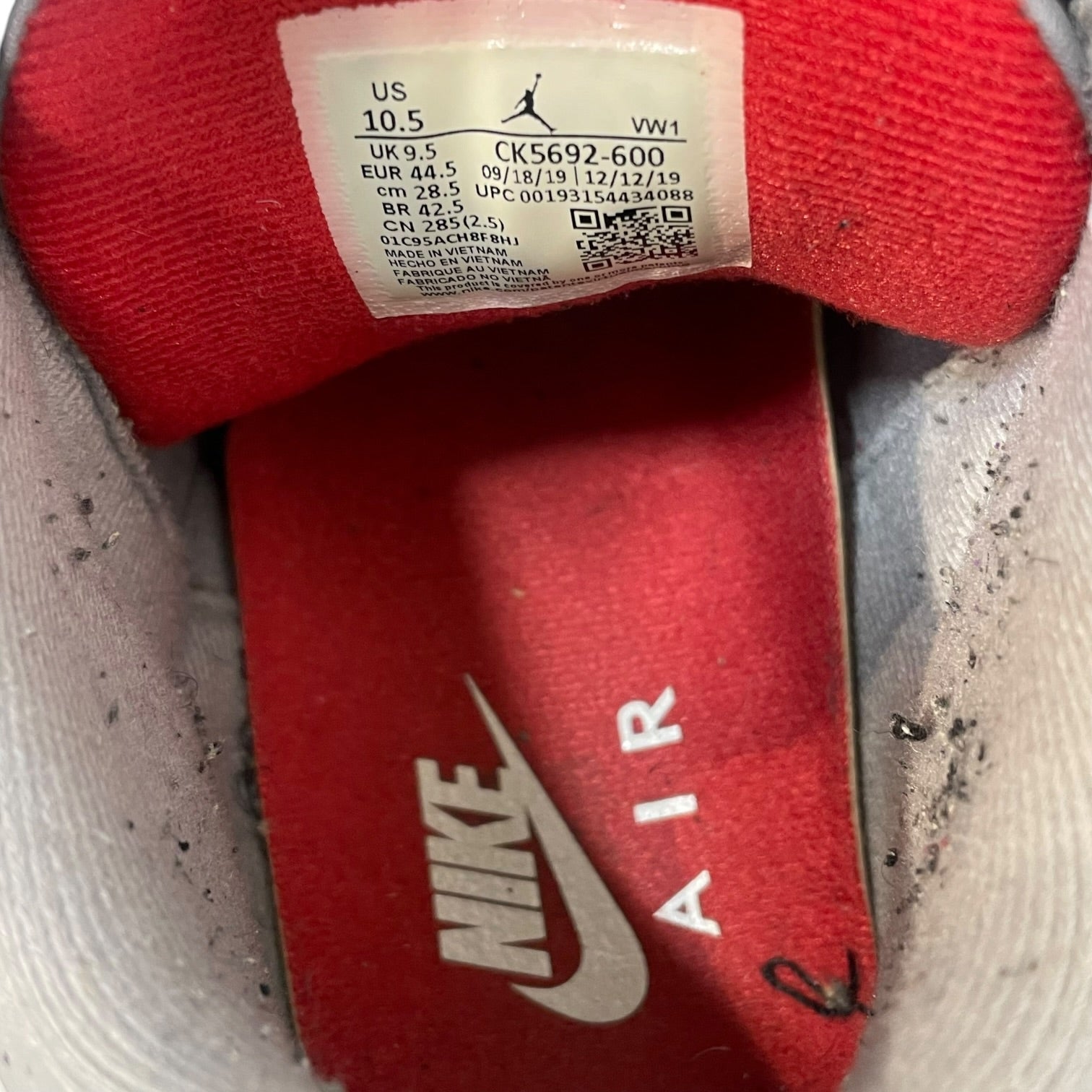 NIKE/Hi-Sneakers/US 10.5/Leather/RED/Straight Tip/CK5692-600 view 3