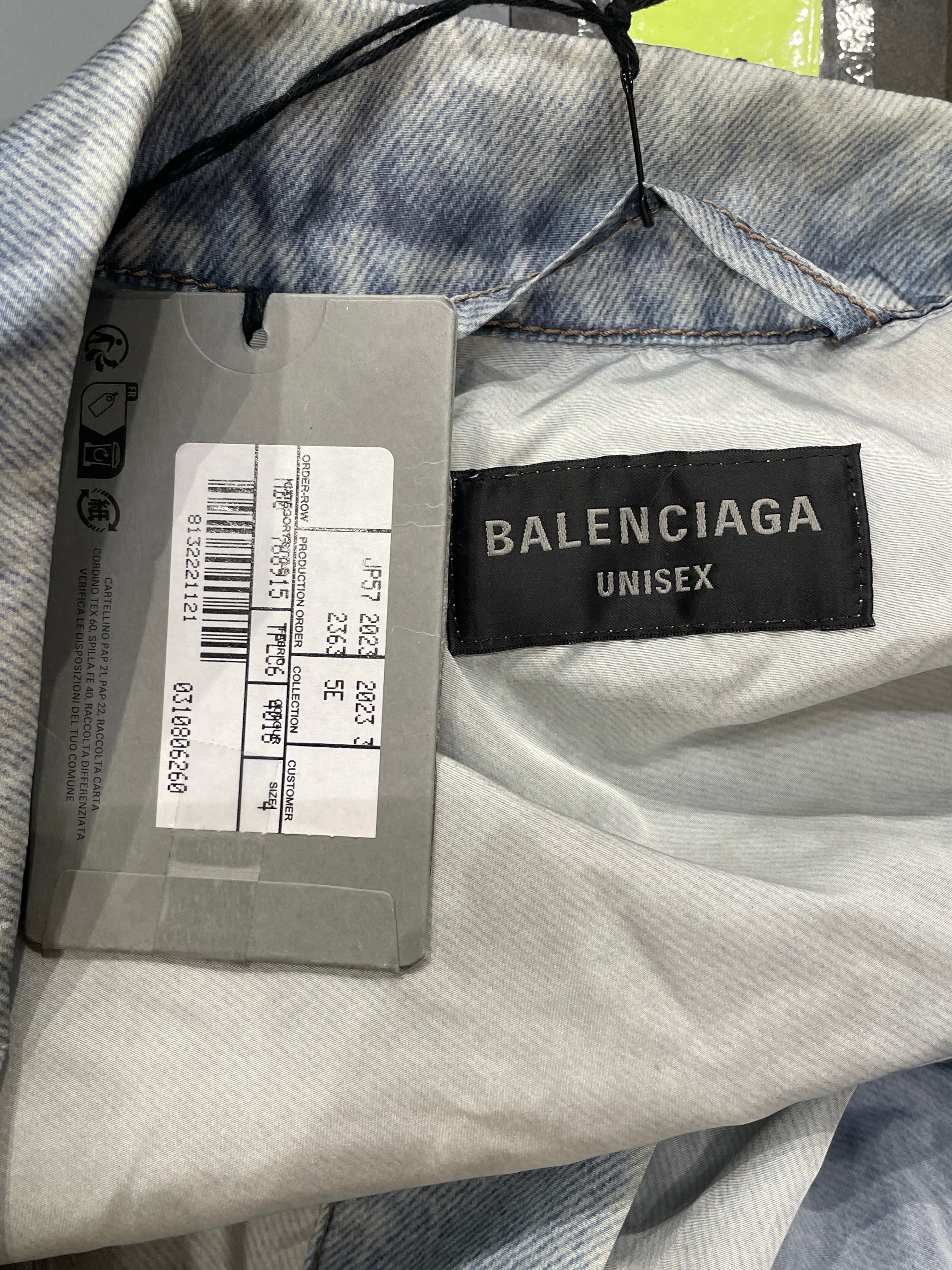 BALENCIAGA/Denim Jkt/4/Nylon/IDG/TROMPE DENIM/NYLON JKT view 3