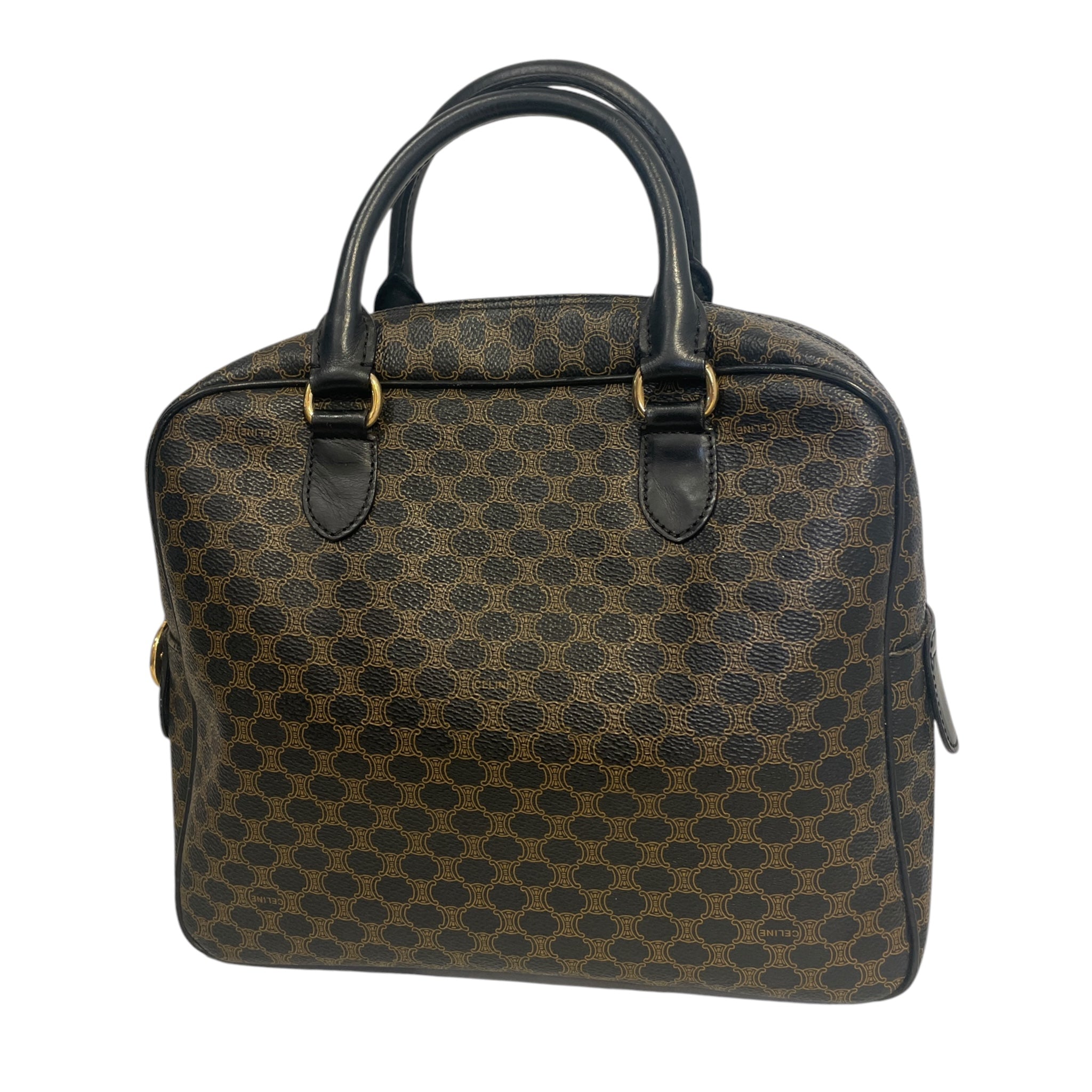 CELINE/Boston Bag/Monogram/Leather/BRW/VTG MACADAM BOSTON BAG view 2