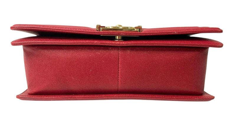 CHANEL/Hand Bag/Leather/RED/CHEVRON 30383448