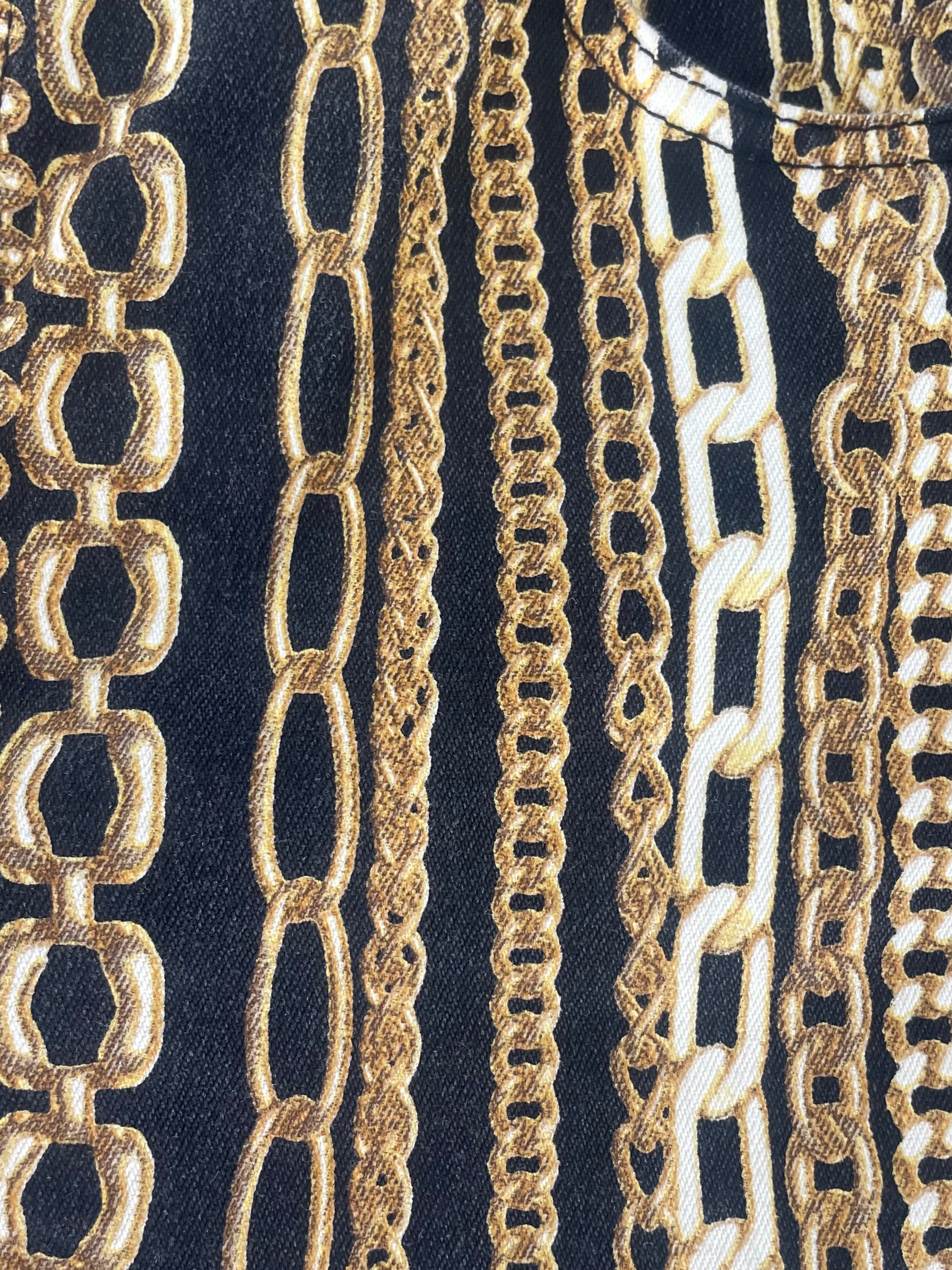 roberto cavalli/Straight Pants/L/All Over Print/Cotton/BLK/GOLD CHAIN DOWN PRINT view 5
