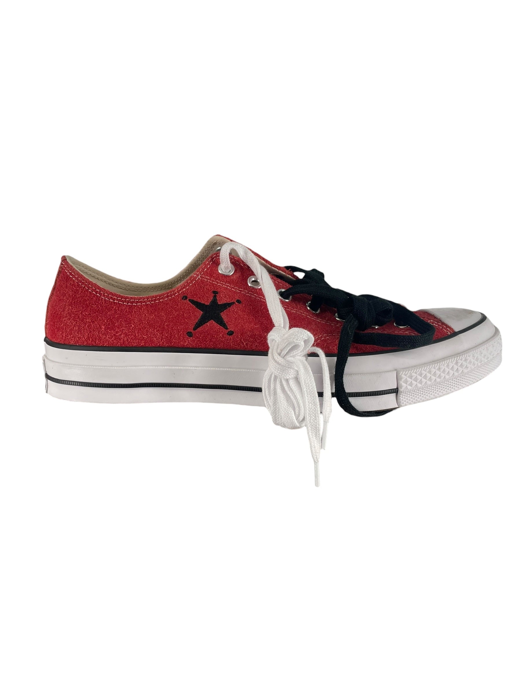 CONVERSE/STUSSY/Low-Sneakers/US 10.5/Suede/RED/CHUCK 70 LOW view 3