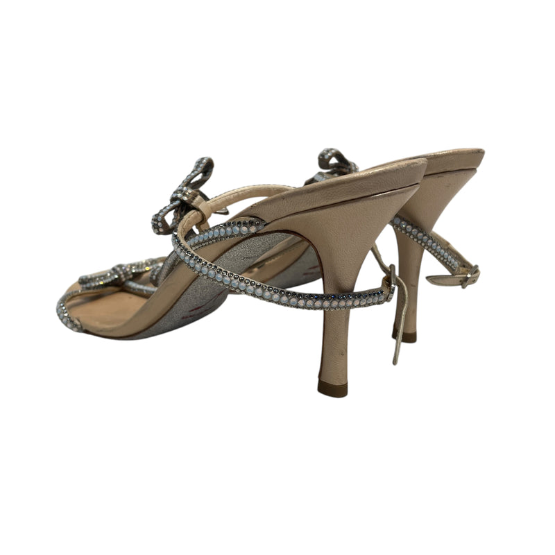 BADGLEY MISCHKA/Heels/US 8/Leather/PNK/Crystal Brouche toe rose gold