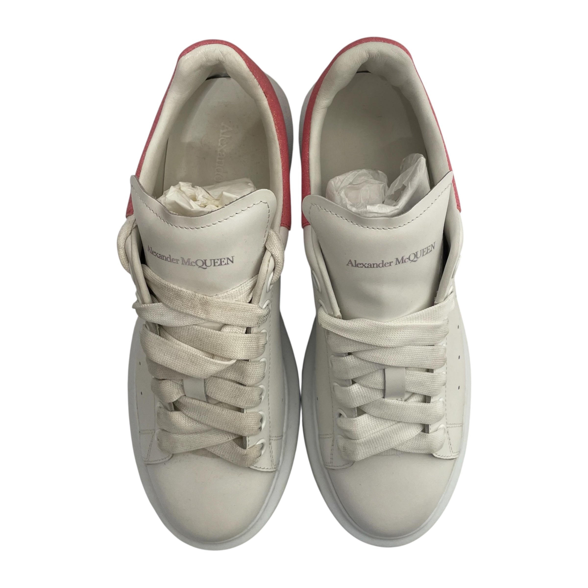 Alexander McQueen/Low-Sneakers/EU 39/Leather/WHT/PINK GLITTER view 5
