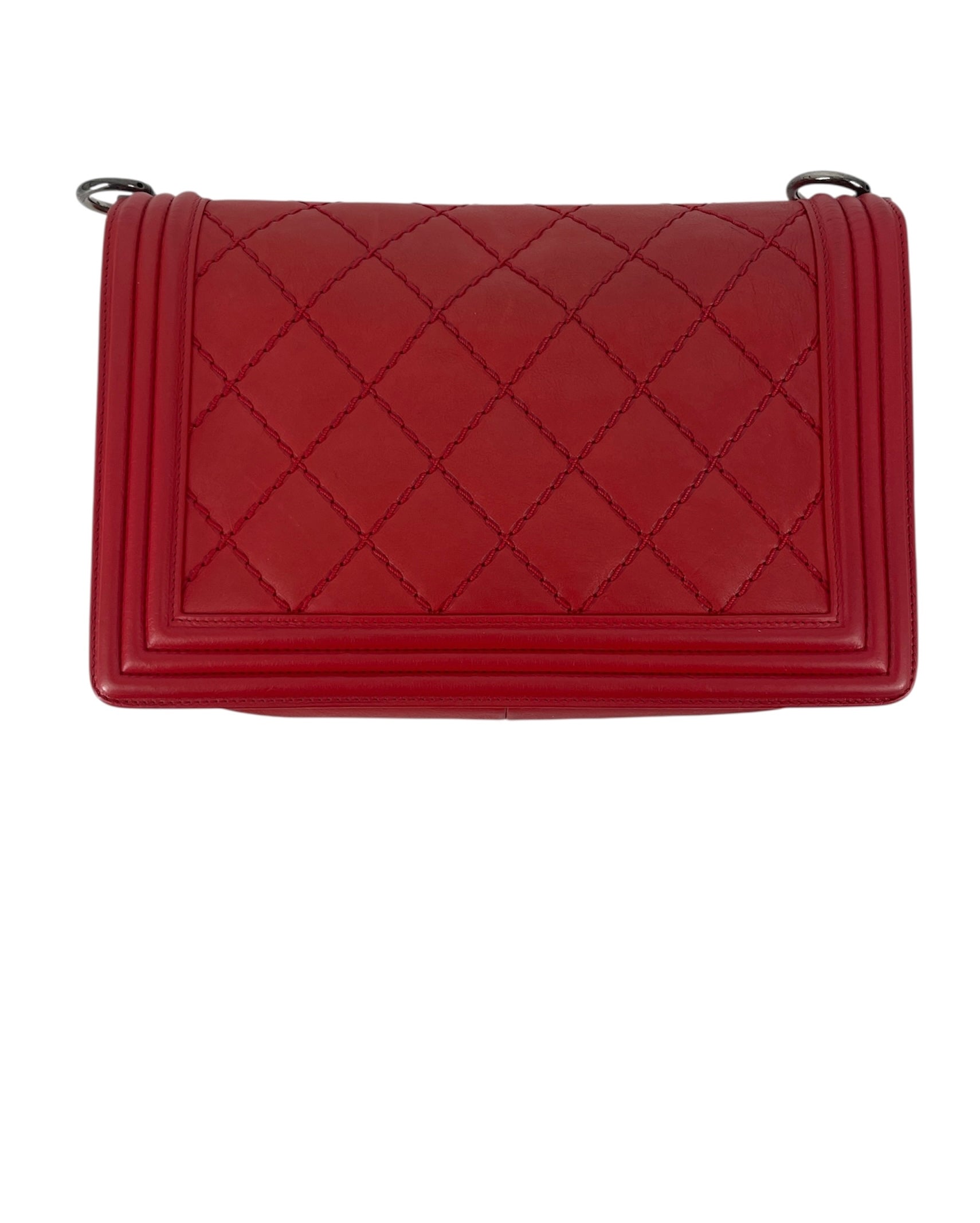 CHANEL/Cross Body Bag/Leather/RED/18779912 view 2