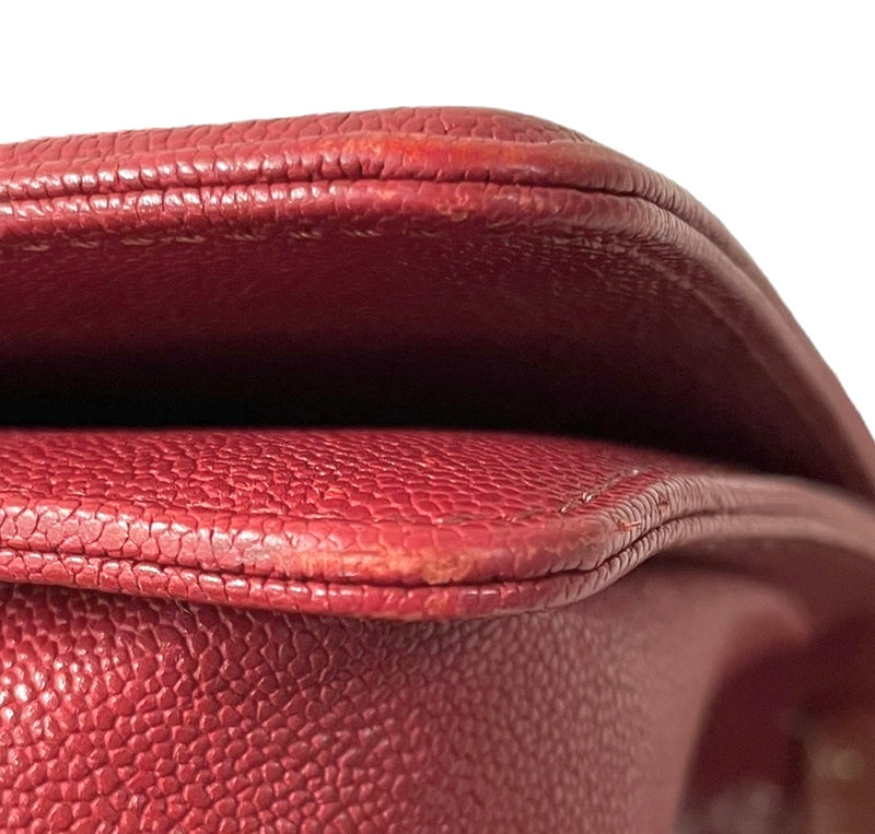 CHANEL/Hand Bag/Leather/RED/CHEVRON 30383448