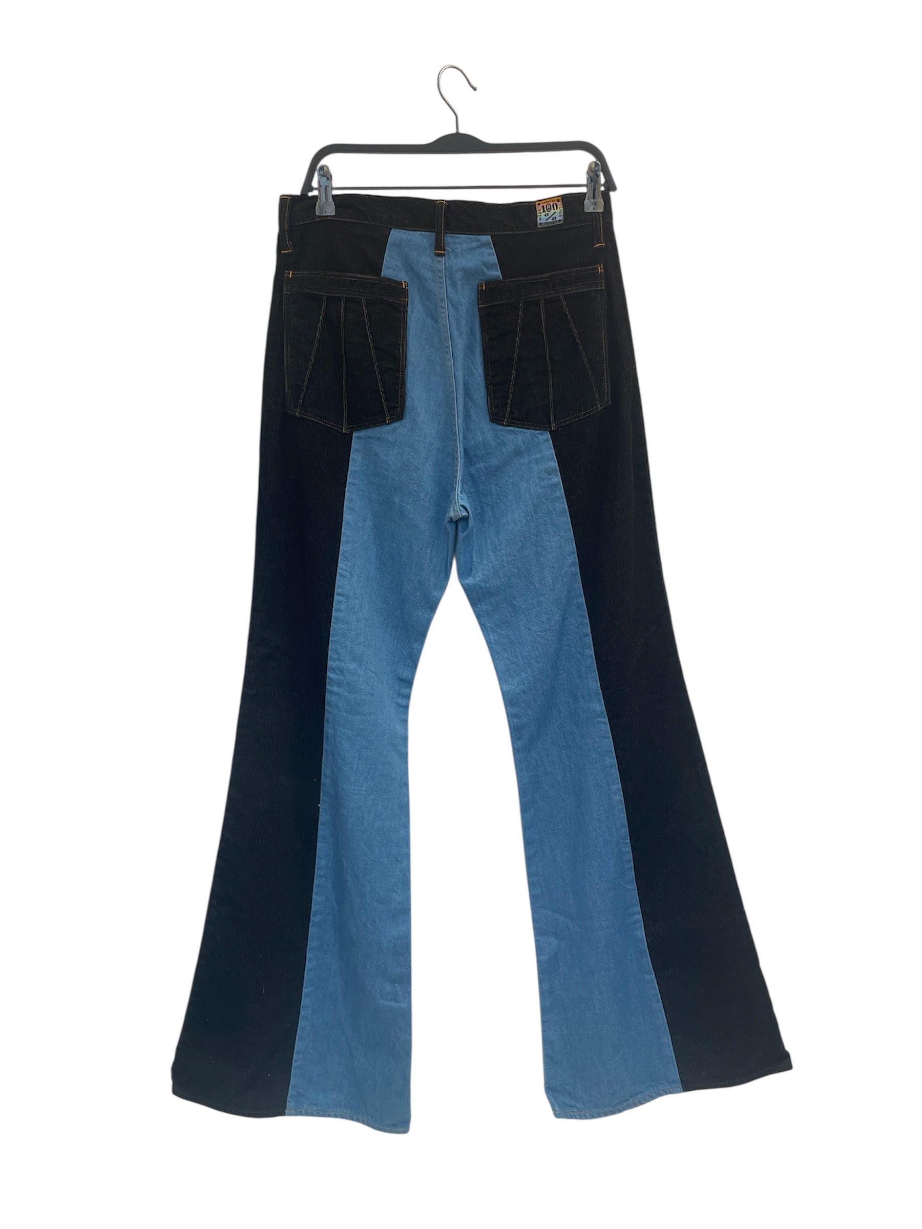 KAPITAL/Bootcut Pants/34/Corduroy/BLK/kountry/blue denim view 2